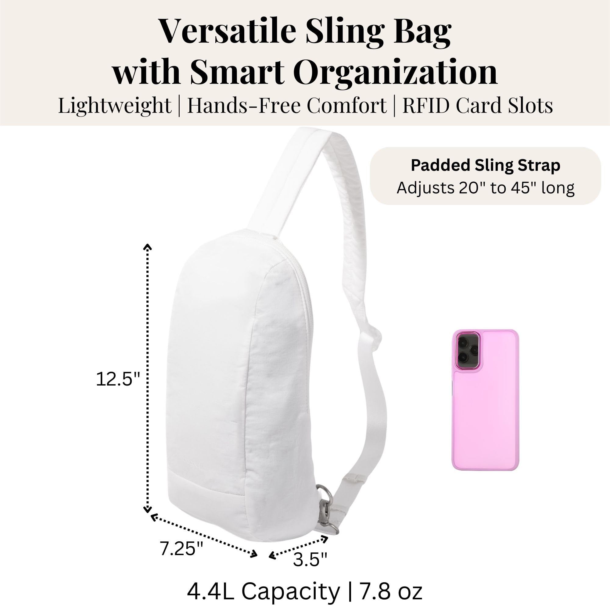Baggallini Swift Sling - Lightweight 7.25"x 12.5" Crossbody Sling Backpack with Convertible Adjustable Shoulder Strap | Lightweight, Recycled Material - Image 4