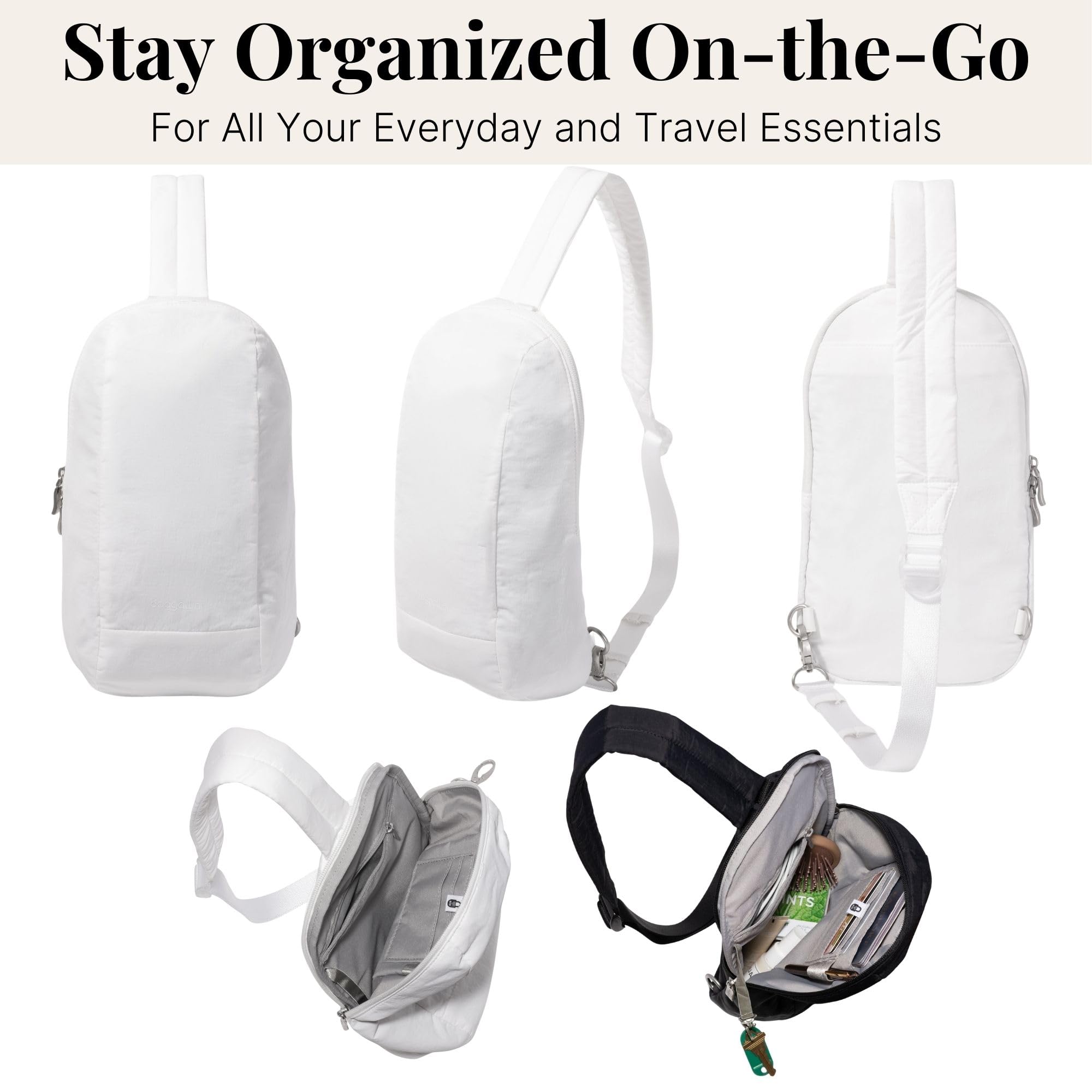 Baggallini Swift Sling - Lightweight 7.25"x 12.5" Crossbody Sling Backpack with Convertible Adjustable Shoulder Strap | Lightweight, Recycled Material - Image 5