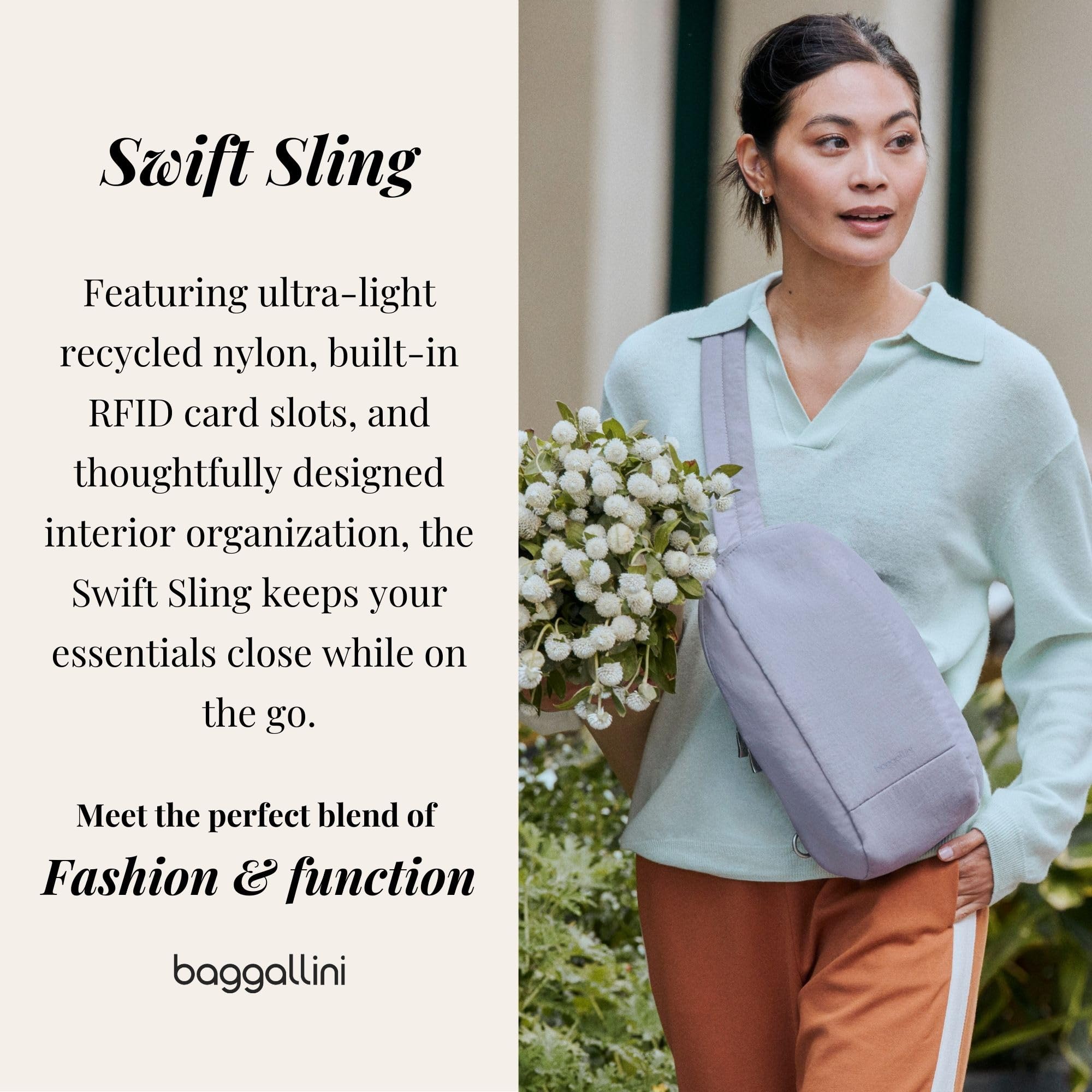 Baggallini Swift Sling - Lightweight 7.25"x 12.5" Crossbody Sling Backpack with Convertible - Image 3
