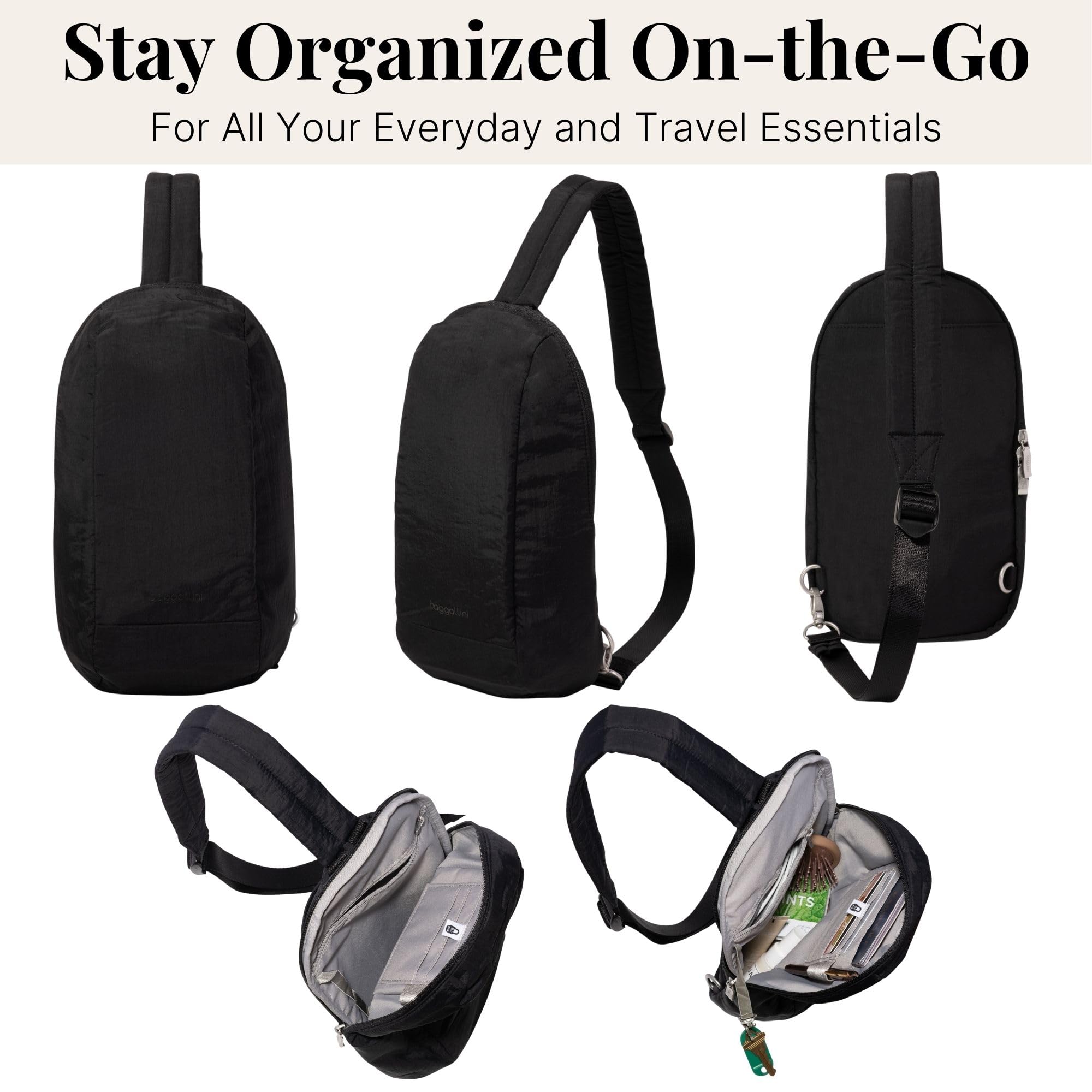 Baggallini Swift Sling - Lightweight 7.25"x 12.5" Crossbody Sling Backpack with Convertible - Image 6
