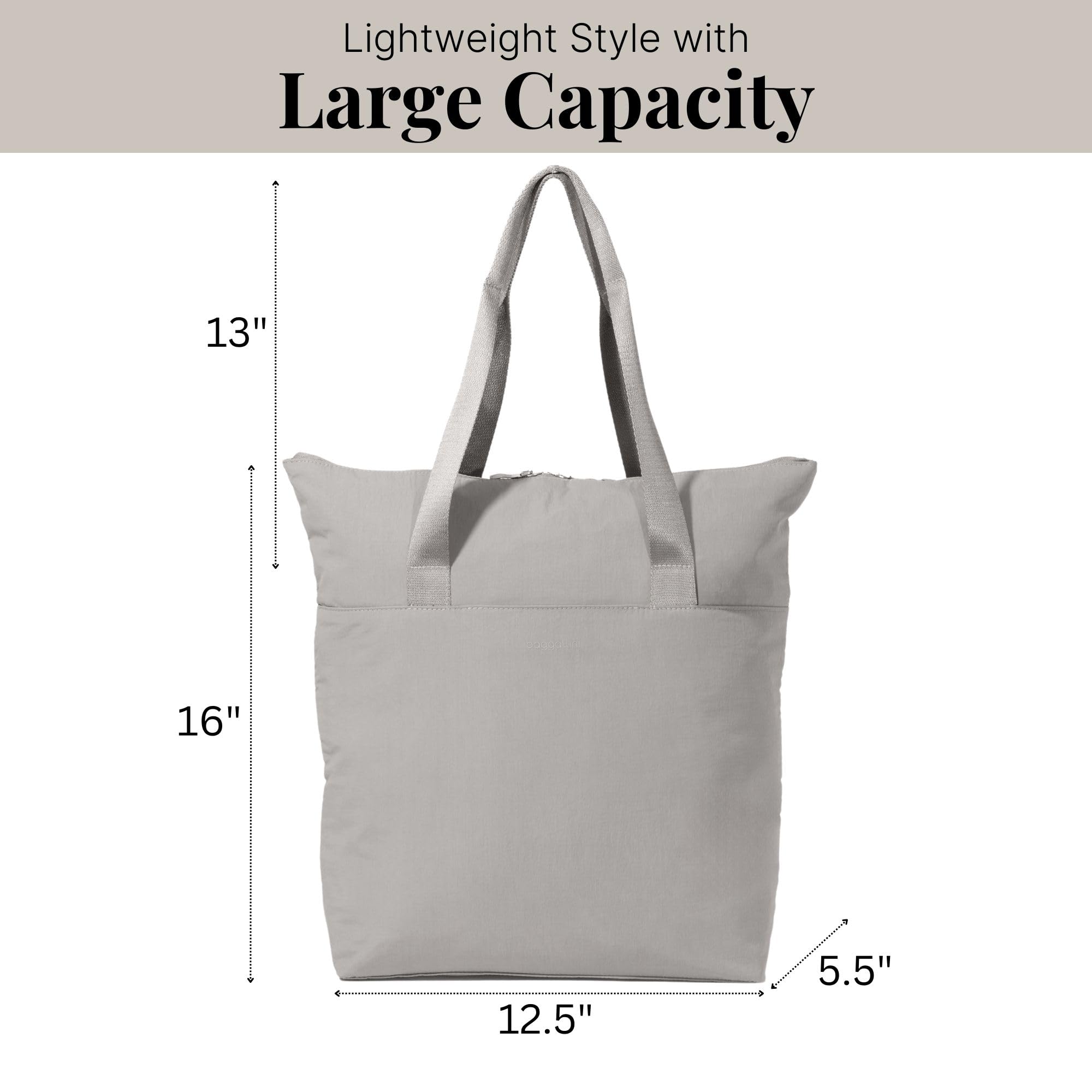 Baggallini Swift Tote Bag for Women - Lightweight 12x16 Nylon Zipped Travel Carry On Bag w/Luggage Sleeve - Image 4