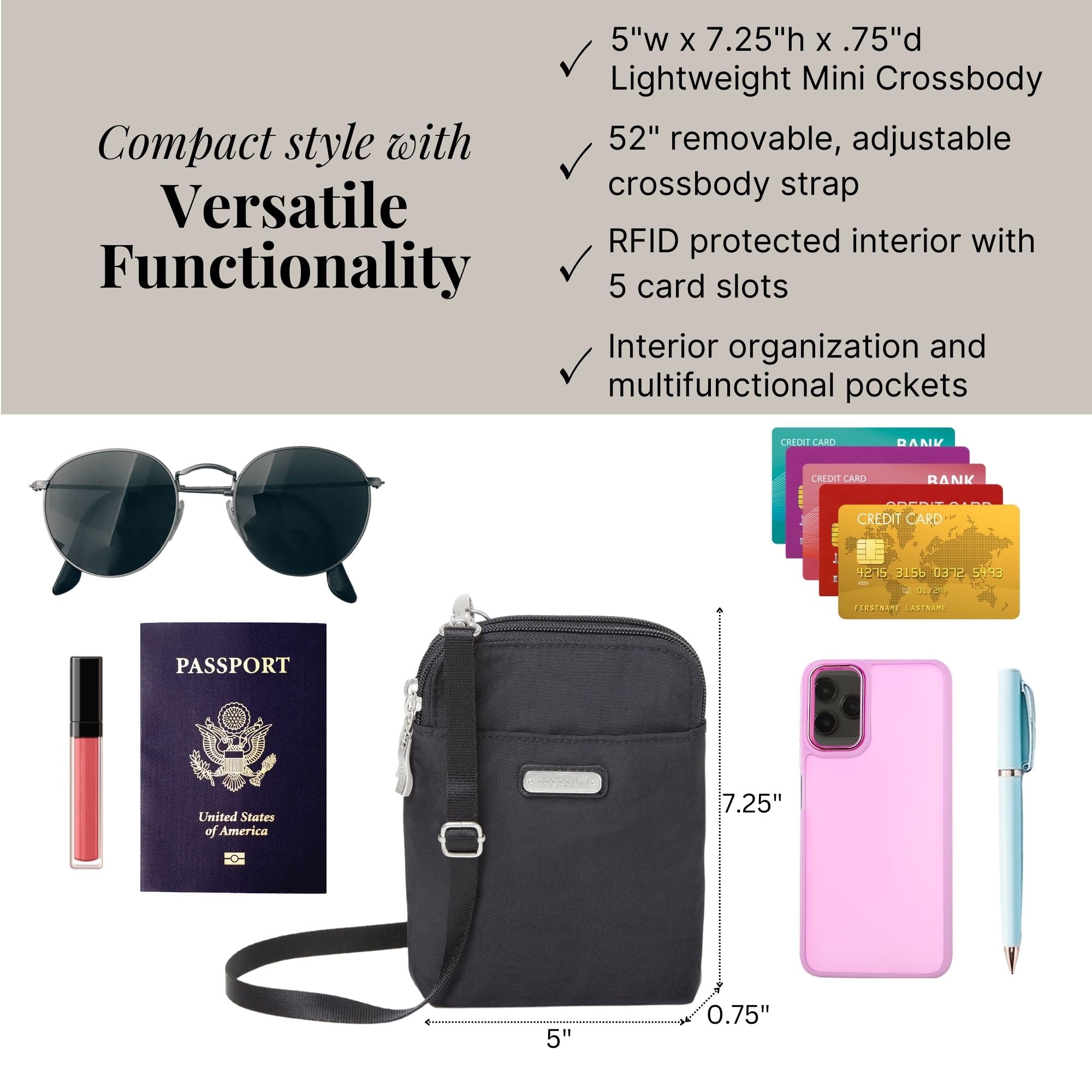 Baggallini The New Classic Collection Take Two RFID Bryant Crossbody - Image 5
