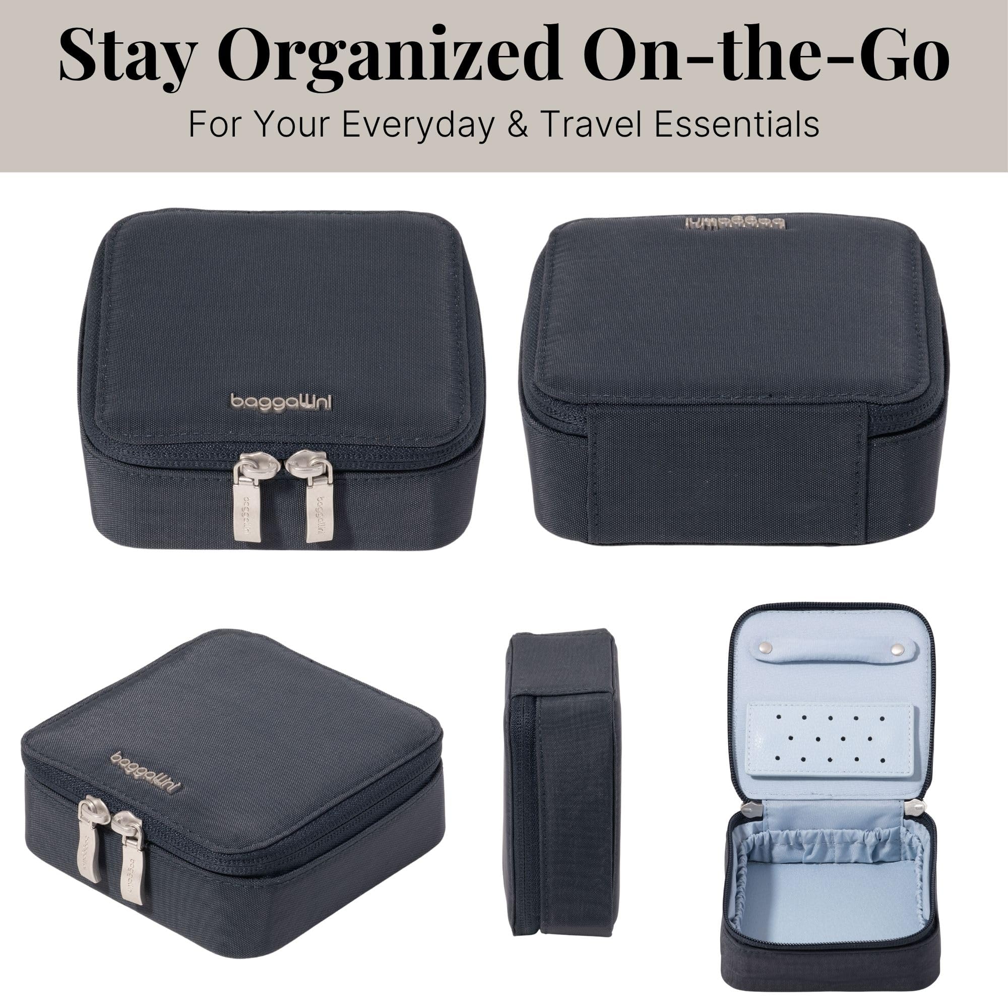 Baggallini Travel Jewelry Box - Lightweight 4.7”x4.7”x1.9” Travel Jewelry Case - Image 4