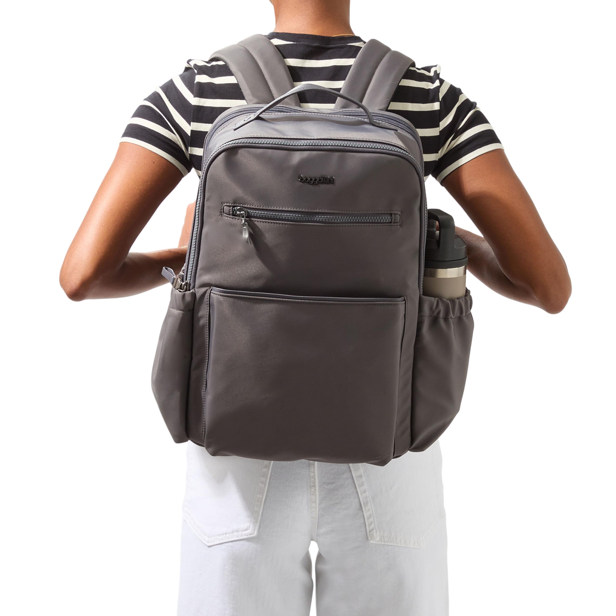 Baggallini Tribeca Expandable Laptop Backpack - 15"x11" Lightweight RFID Computer Bag for Work & Travel with Luggage Sleeve - Image 5