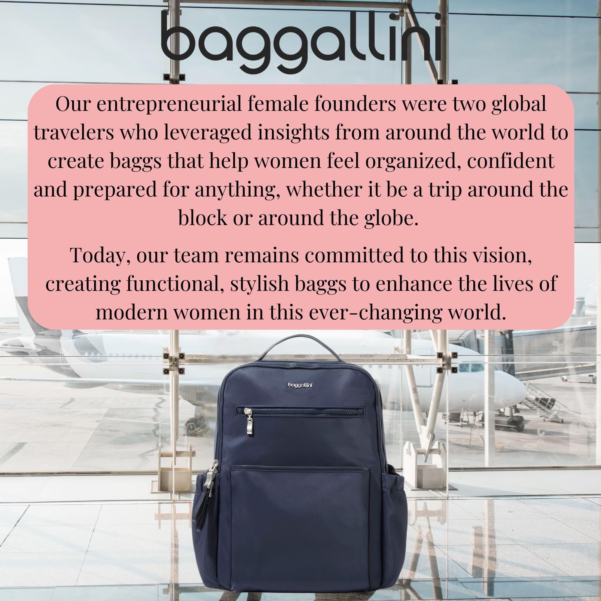 Baggallini Tribeca Expandable Laptop Backpack - 15"x11" Lightweight RFID Computer Bag for Work & Travel with Luggage Sleeve - Image 8