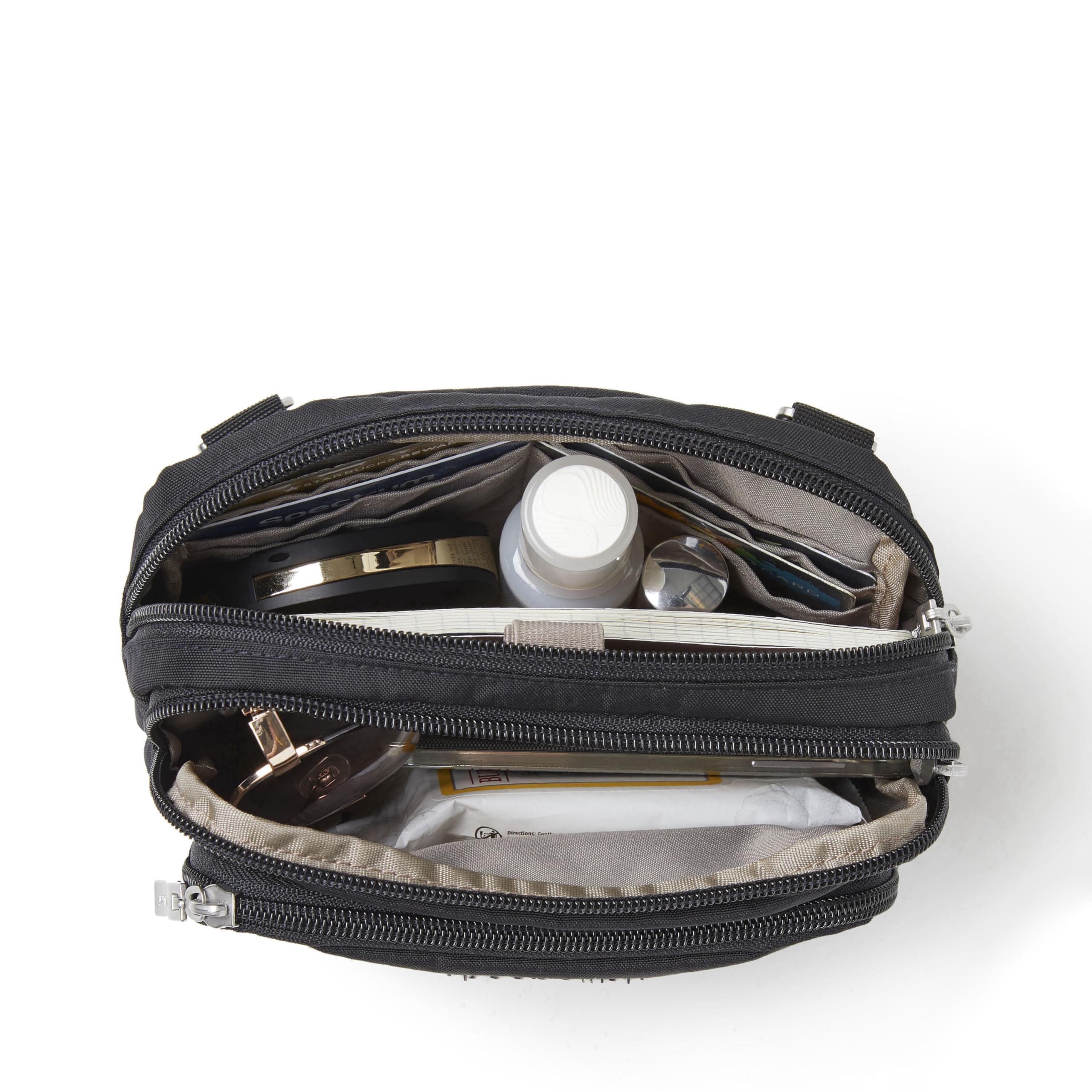 Baggallini Triple Zip Small Crossbody Bag for Women - 8x6 Lightweight Convertible Fanny Pack Belt Bag - Image 12