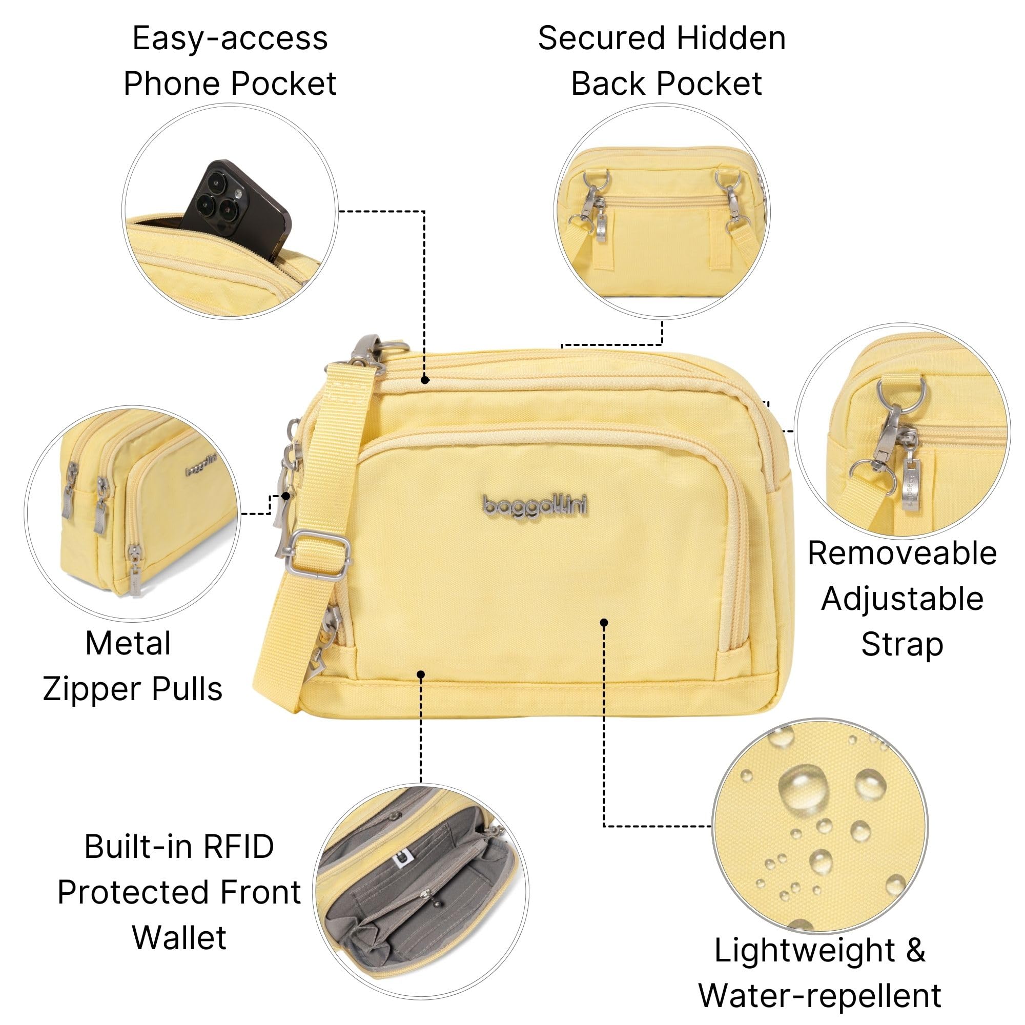 Baggallini Triple Zip with Front Wallet/Trifecta RFID Wallet Crossbody - Image 3