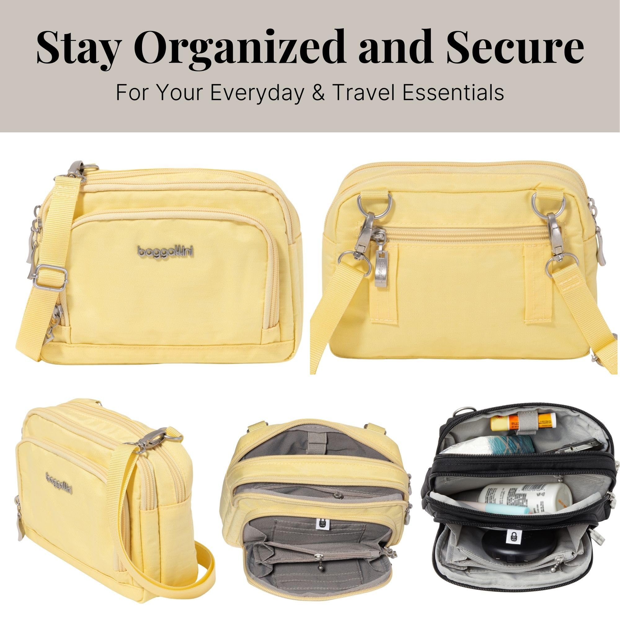 Baggallini Triple Zip with Front Wallet/Trifecta RFID Wallet Crossbody - Image 5