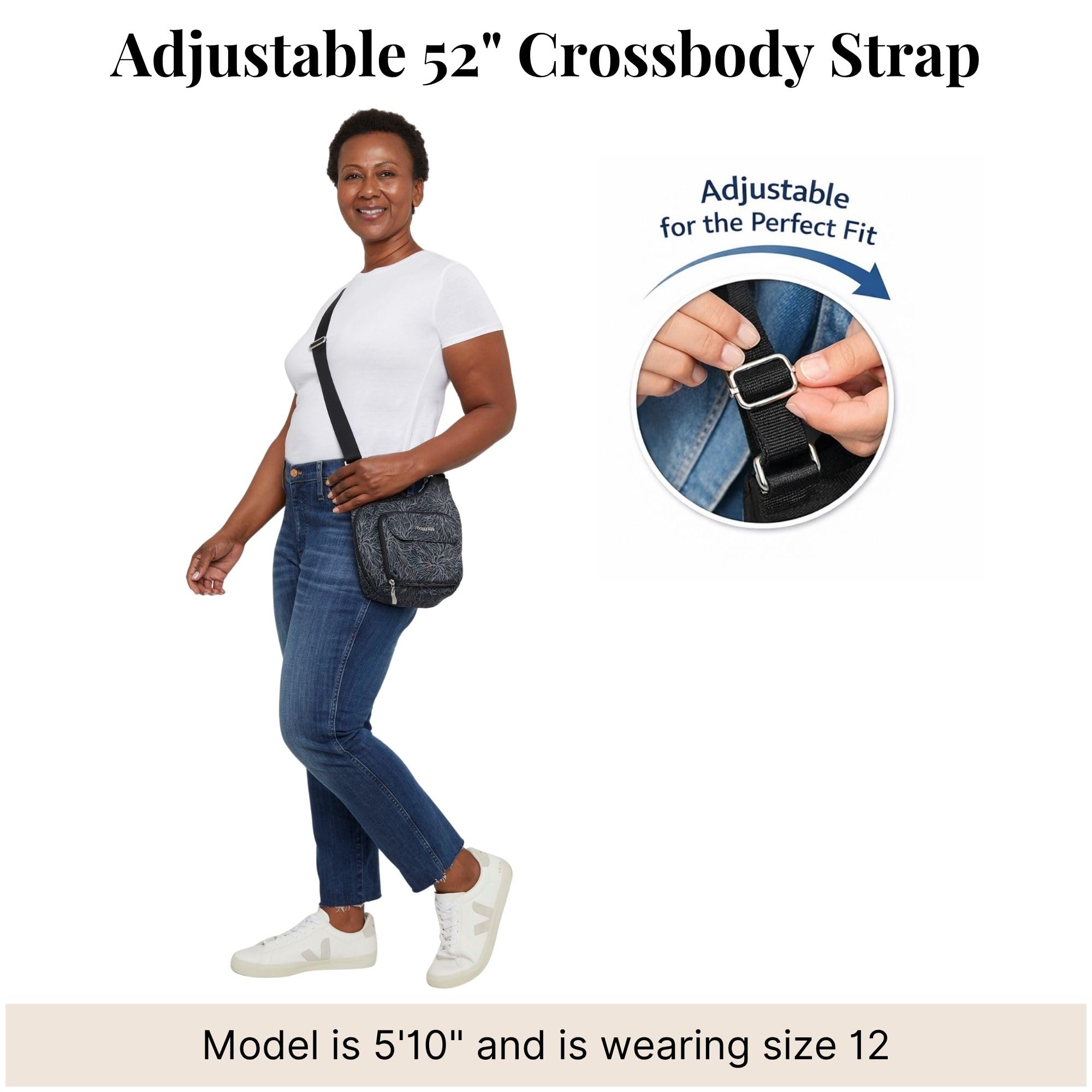 Criss Cross - Lightweight 10"x11" Womens Crossbody Nylon Travel Bag, Everyday Bag - Image 6