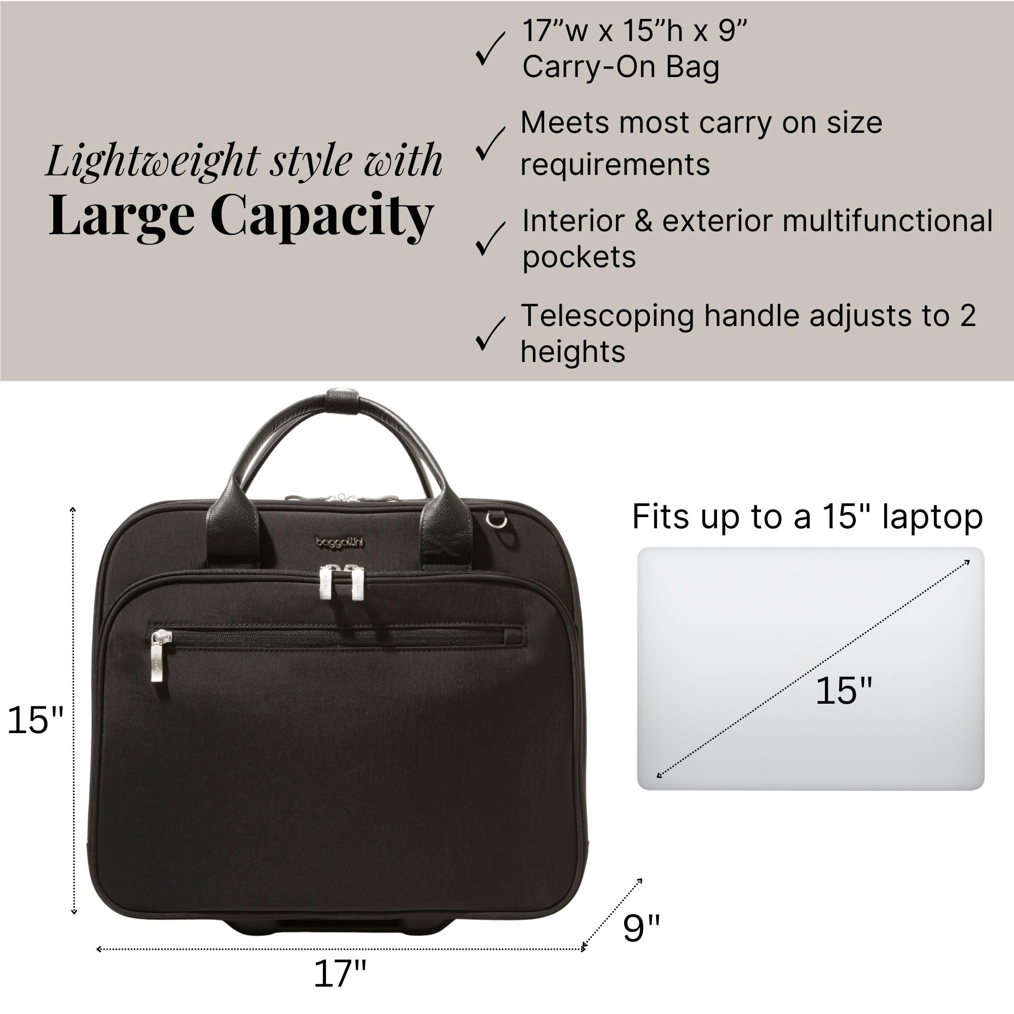 Baggallini Women's 2 Wheel Tote - Image 4