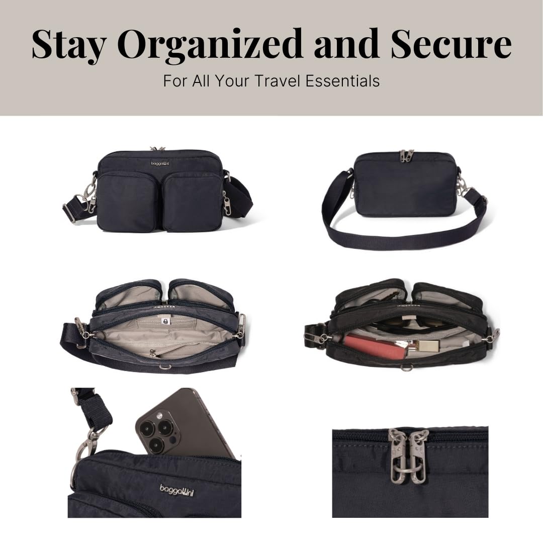 Baggallini Women's Baggallini Securtex® Anti-theft Treasure Crossbody 9"x5.5" Lightweight Travel Purse With Rfid Card Slots Locking Zippers - Image 6