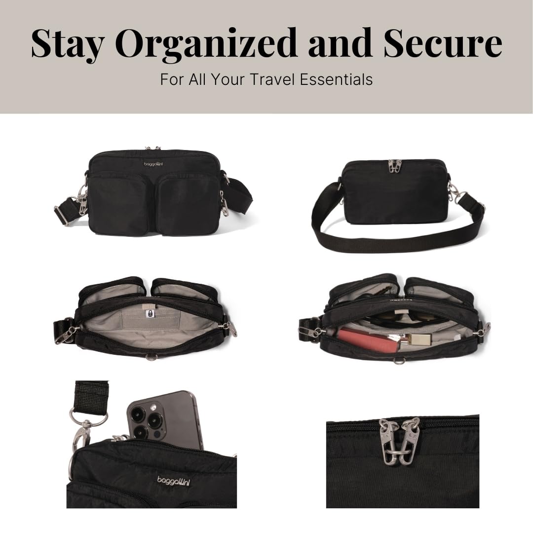 Baggallini Women's Baggallini Securtex® Anti-theft Treasure Crossbody 9"x5.5" Lightweight Travel Purse With Rfid Card Slots Locking Zippers - Image 5