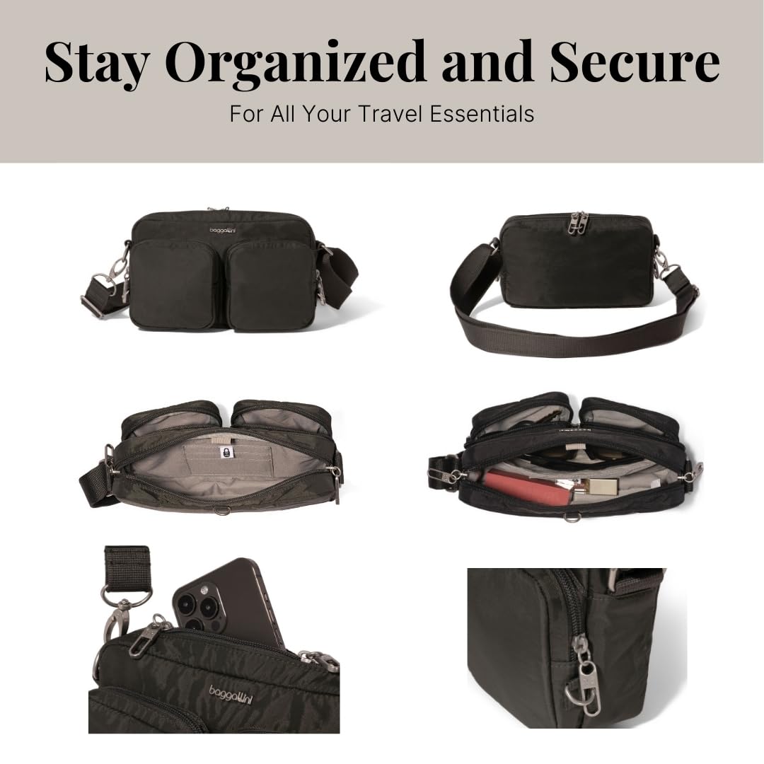 Baggallini Women's Baggallini Securtex® Anti-theft Treasure Crossbody 9"x5.5" Lightweight Travel Purse With Rfid Card Slots Locking Zippers - Image 6