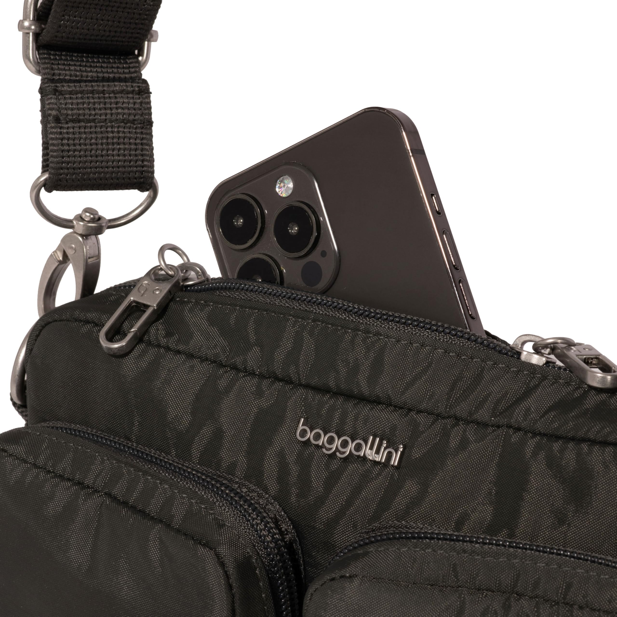 Baggallini Women's Baggallini Securtex® Anti-theft Treasure Crossbody 9"x5.5" Lightweight Travel Purse With Rfid Card Slots Locking Zippers - Image 7