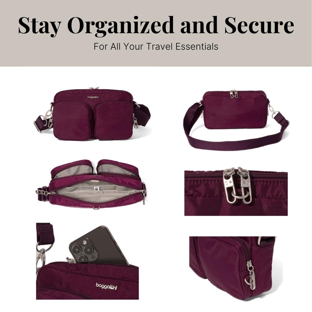 Baggallini Women's Baggallini Securtex® Anti-theft Treasure Crossbody 9"x5.5" Lightweight Travel Purse With Rfid Card Slots Locking Zippers - Image 5