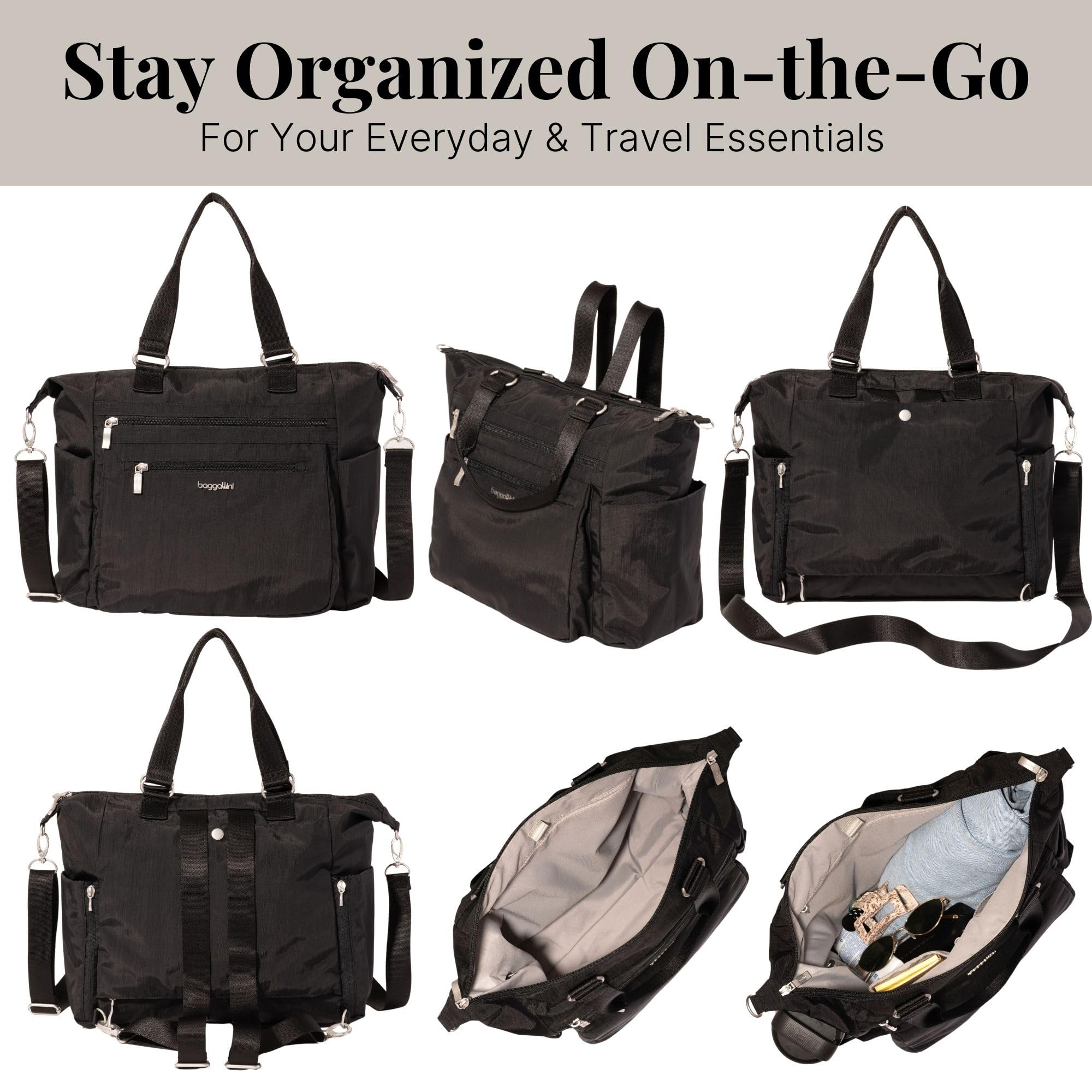 Baggallini Women's Baggallini Trifecta Convertible Backpack Crossbody Tote Bag - 11x12" Lightweight Travel Bag W/Rfid Phone Wristlet - Image 6