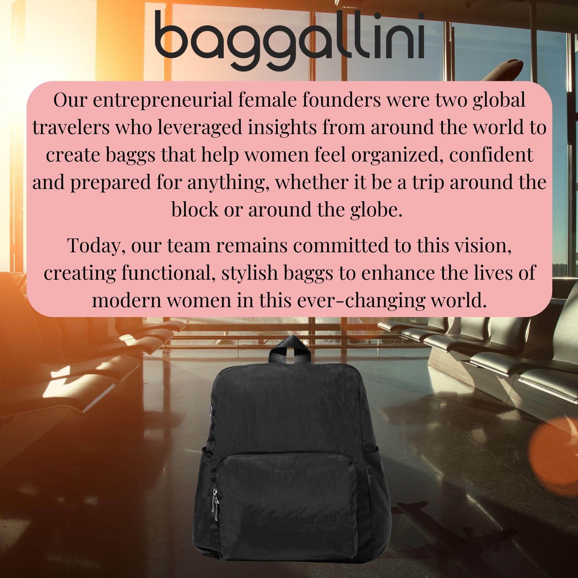 Baggallini Women's Carryall Packable Backpack, Black - Image 6