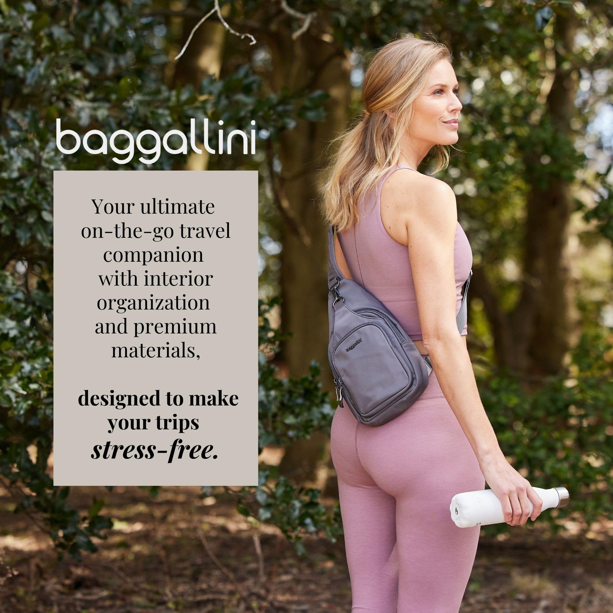 Baggallini Women's Central Park Sling 12"x7" Crossbody Bag W/Convertible Adjustable Shoulder Strap - Image 2