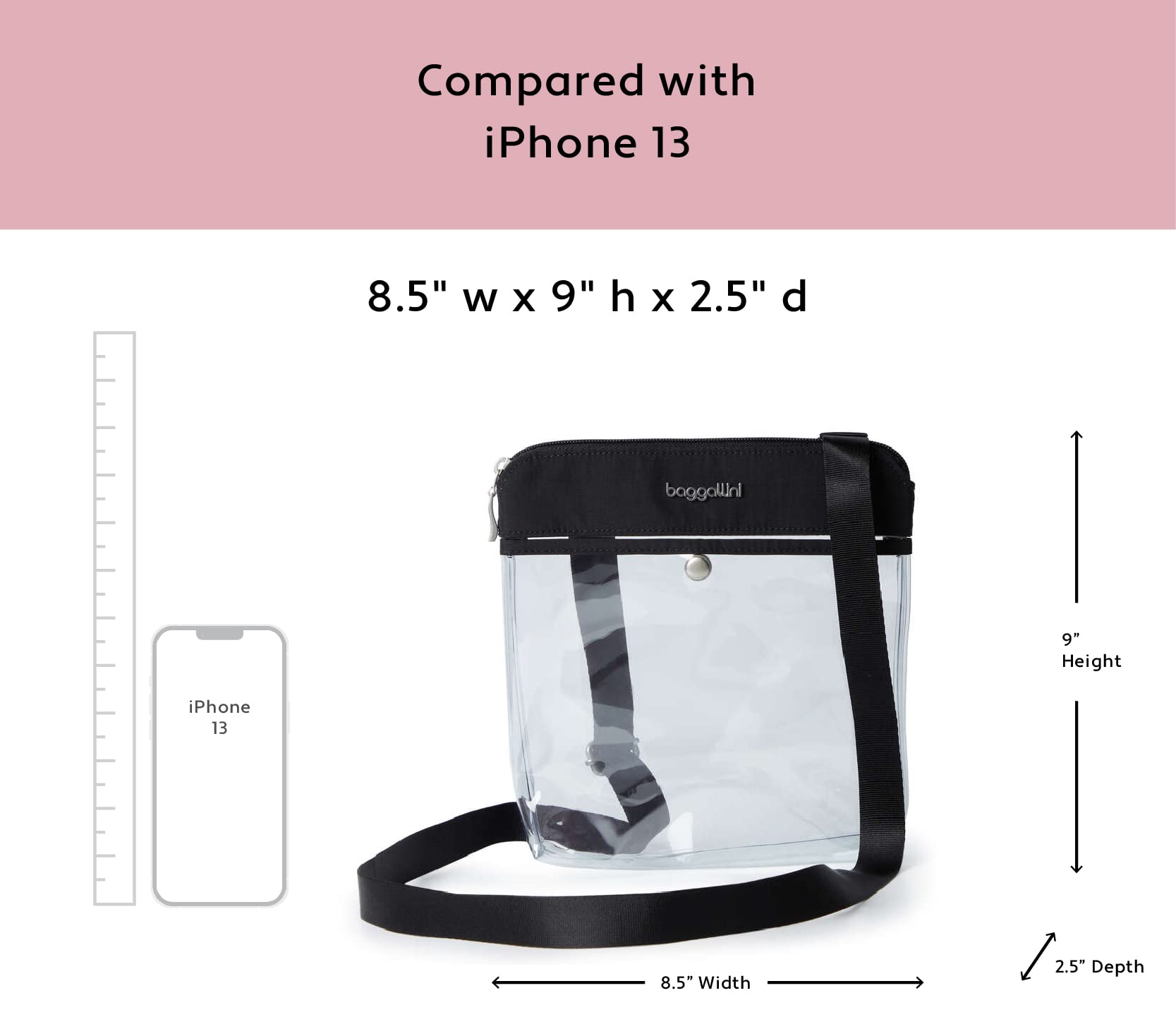 Baggallini Women's Clear Stadium Crossbody | Stadium - Image 4