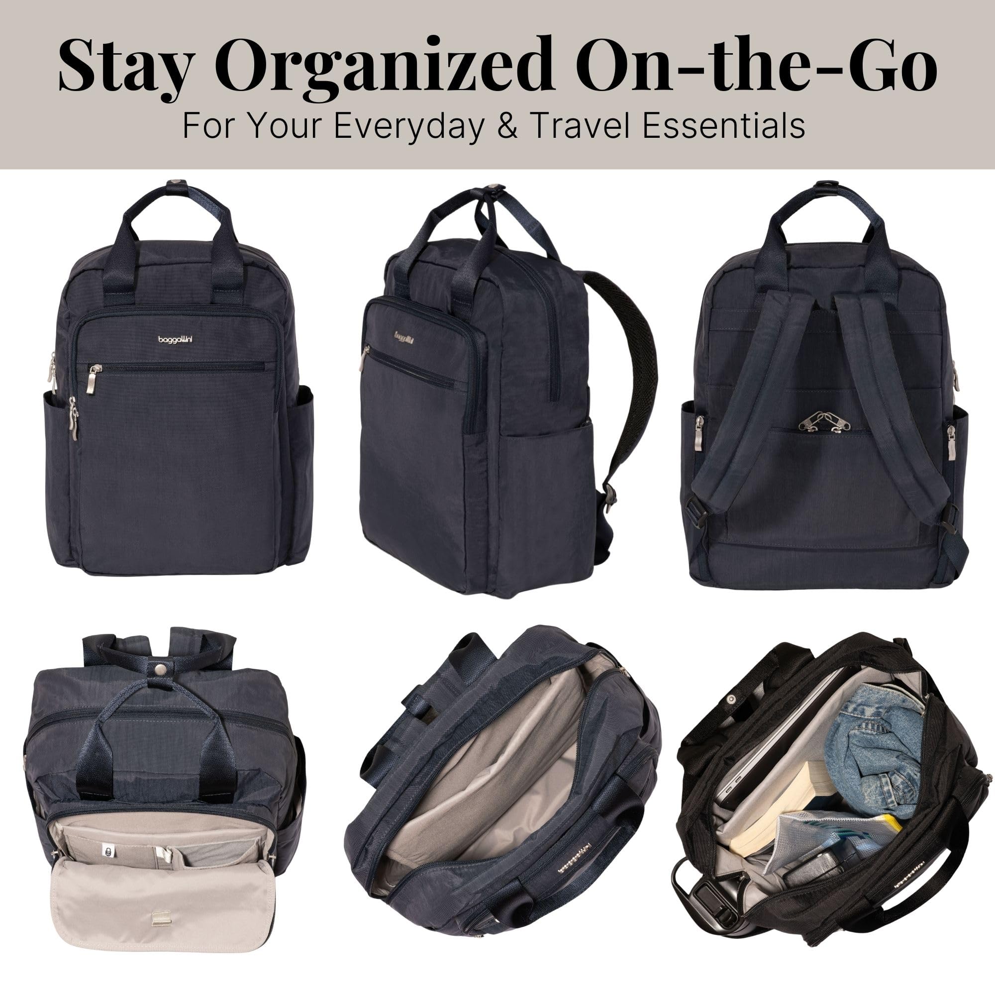 Baggallini Women's Commuter Laptop Backpack - Lightweight 15x11 Travel Backpack W/Rfid & Luggage Sleeve - Image 5