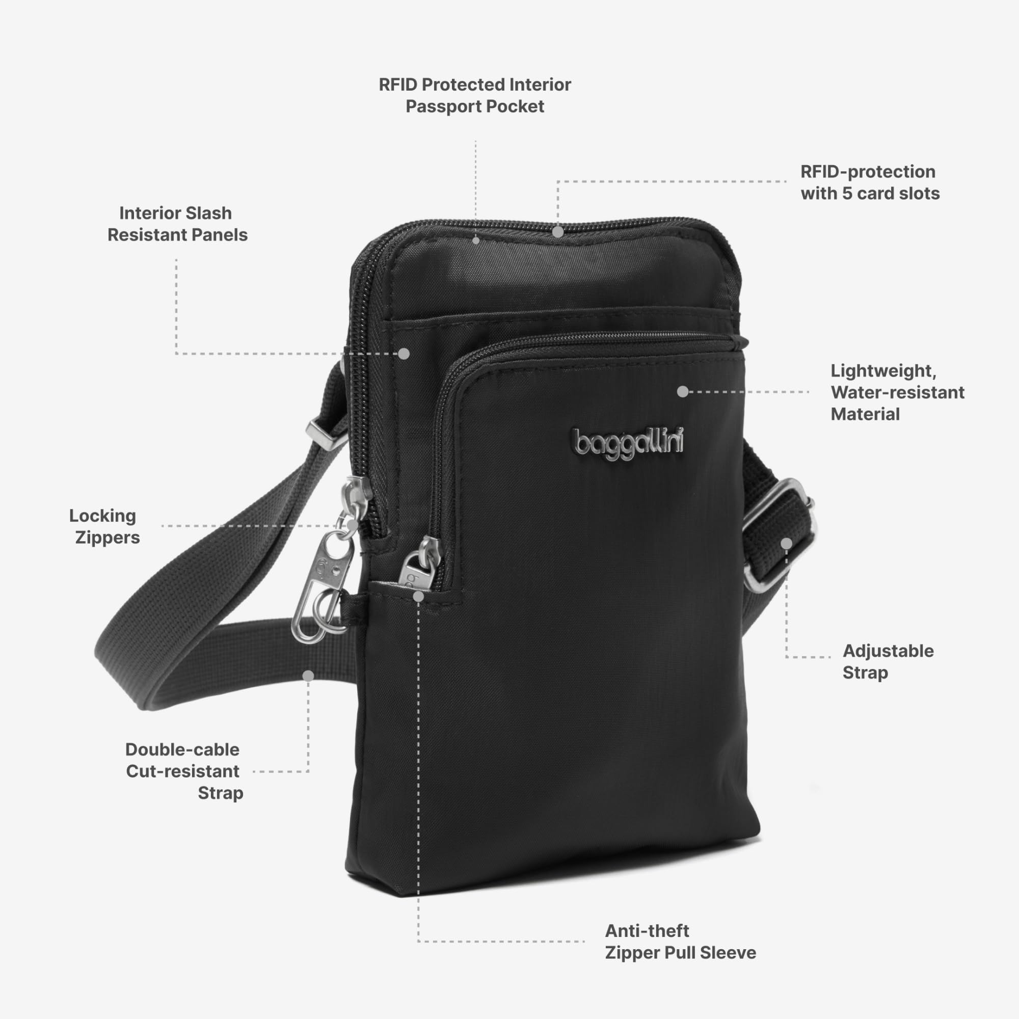 Baggallini Women's Securtex Anti-theft Activity Crossbody Bag - Image 4