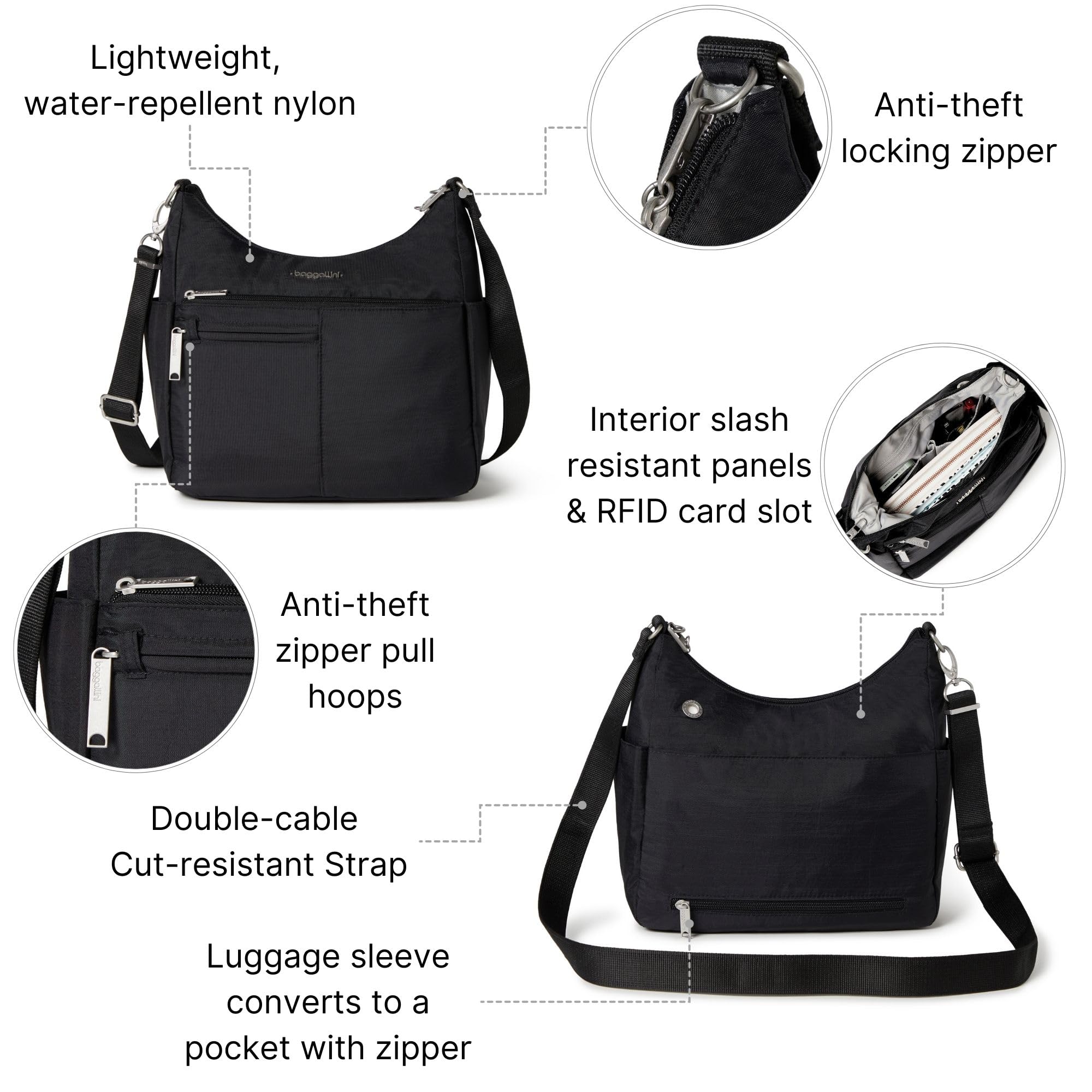 Baggallini Women's Securtex Anti-theft Free Time Crossbody Bag | Securtex, Anti-Theft - Image 5