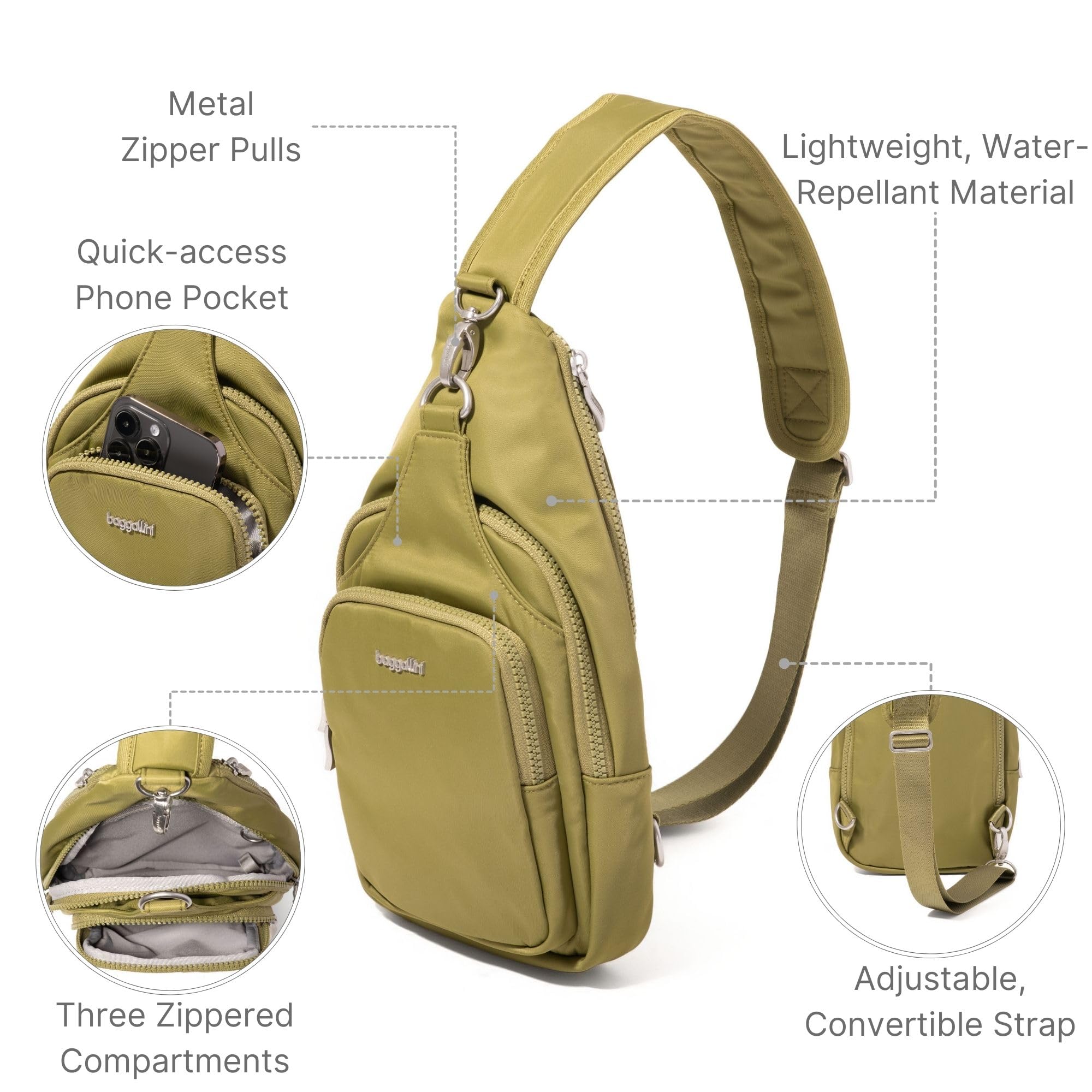 Baggallini womens Baggallini Central Park Sling - 12x7" Sling Crossbody Bag With Convertible Adjustable Shoulder Strap - Image 3
