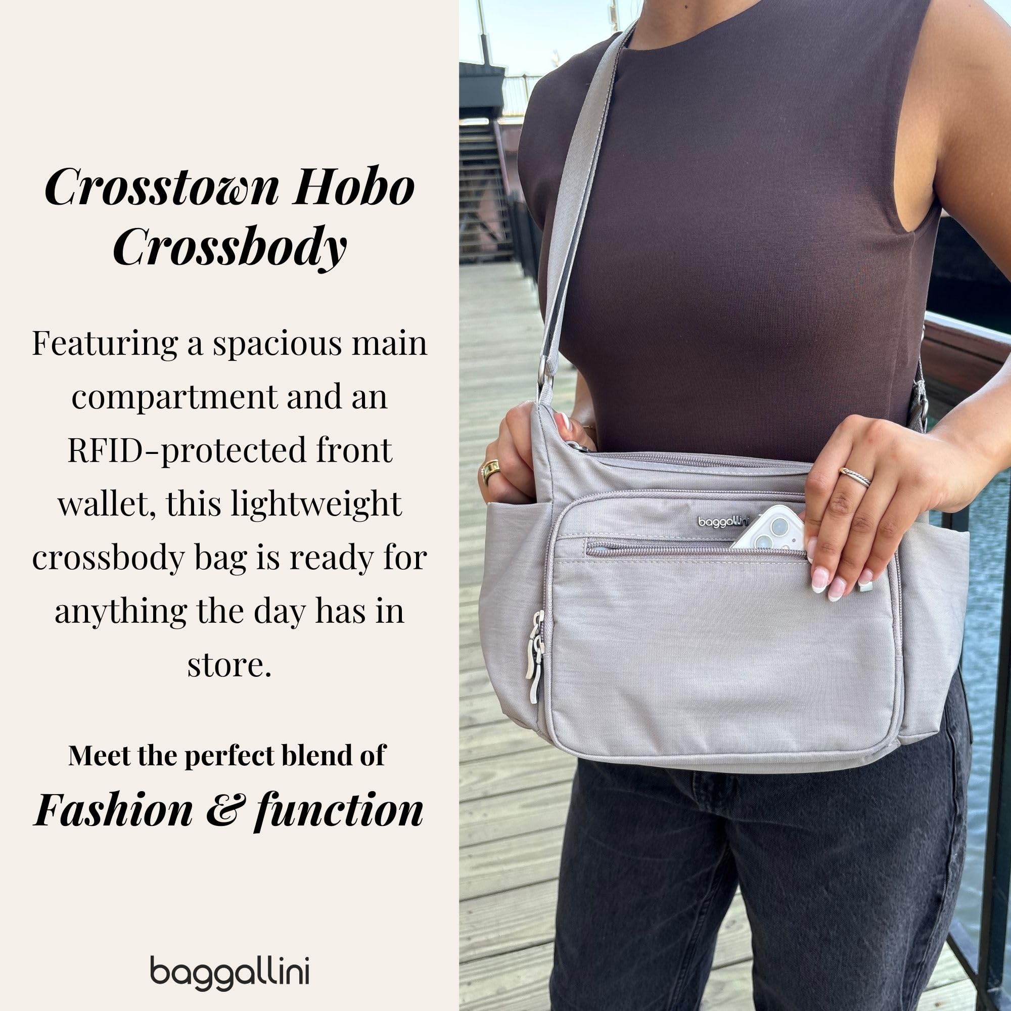Baggallini womens Crosstown Hobo Crossbody - Image 2