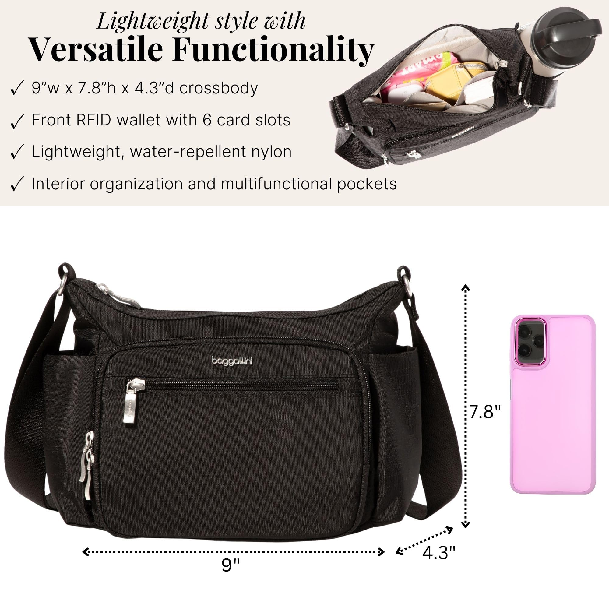 Baggallini womens Crosstown Hobo Crossbody - Image 4