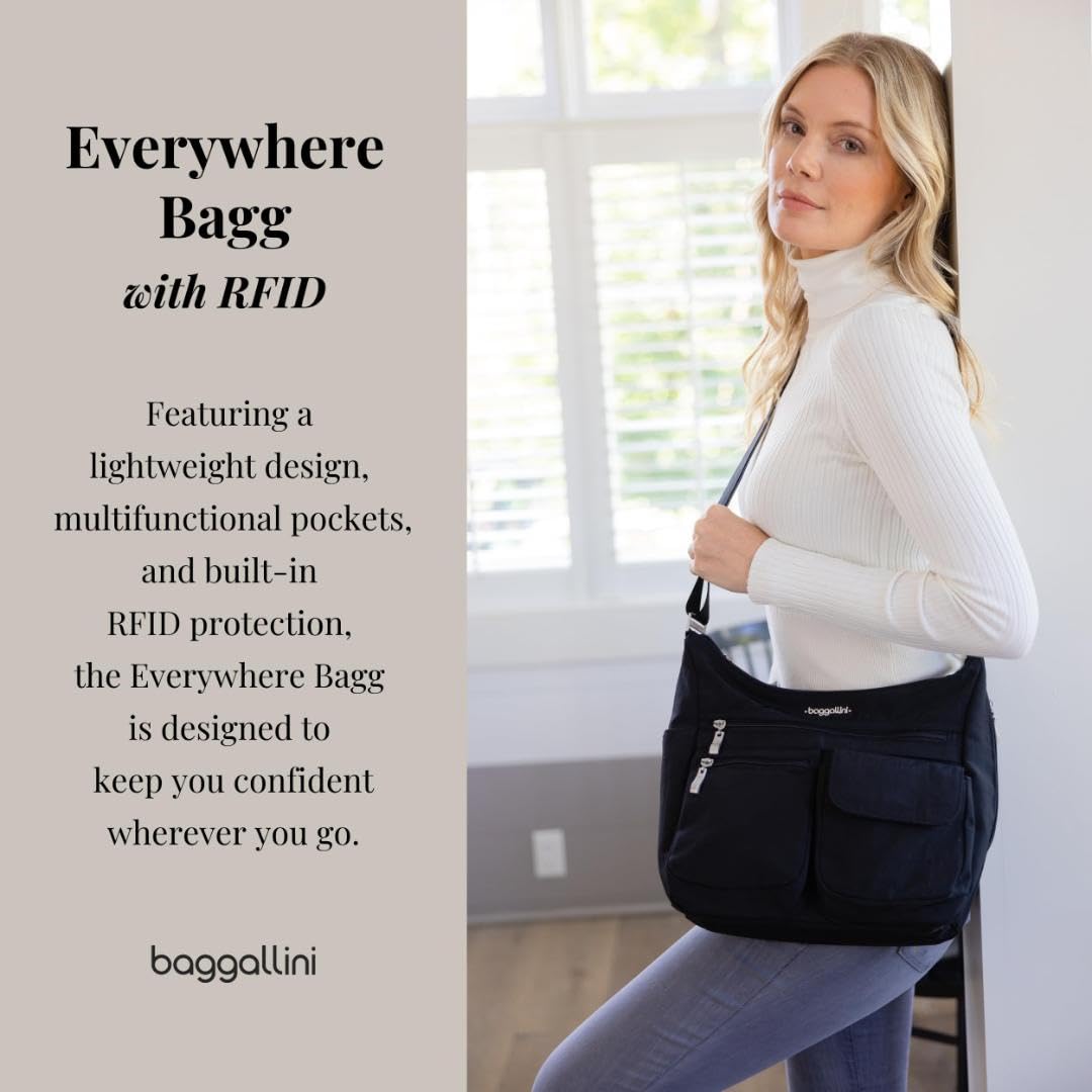 Baggallini womens Everywhere Bagg Crossbody Women 11x9 Lightweight Nylon Hobo Water-resistant Travel Bag W/Rfid - Image 2