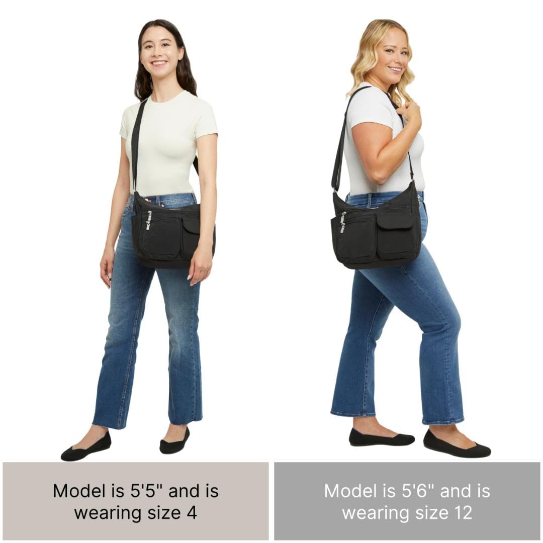 Baggallini womens Everywhere Bagg Crossbody Women 11x9 Lightweight Nylon Hobo Water-resistant Travel Bag W/Rfid - Image 6