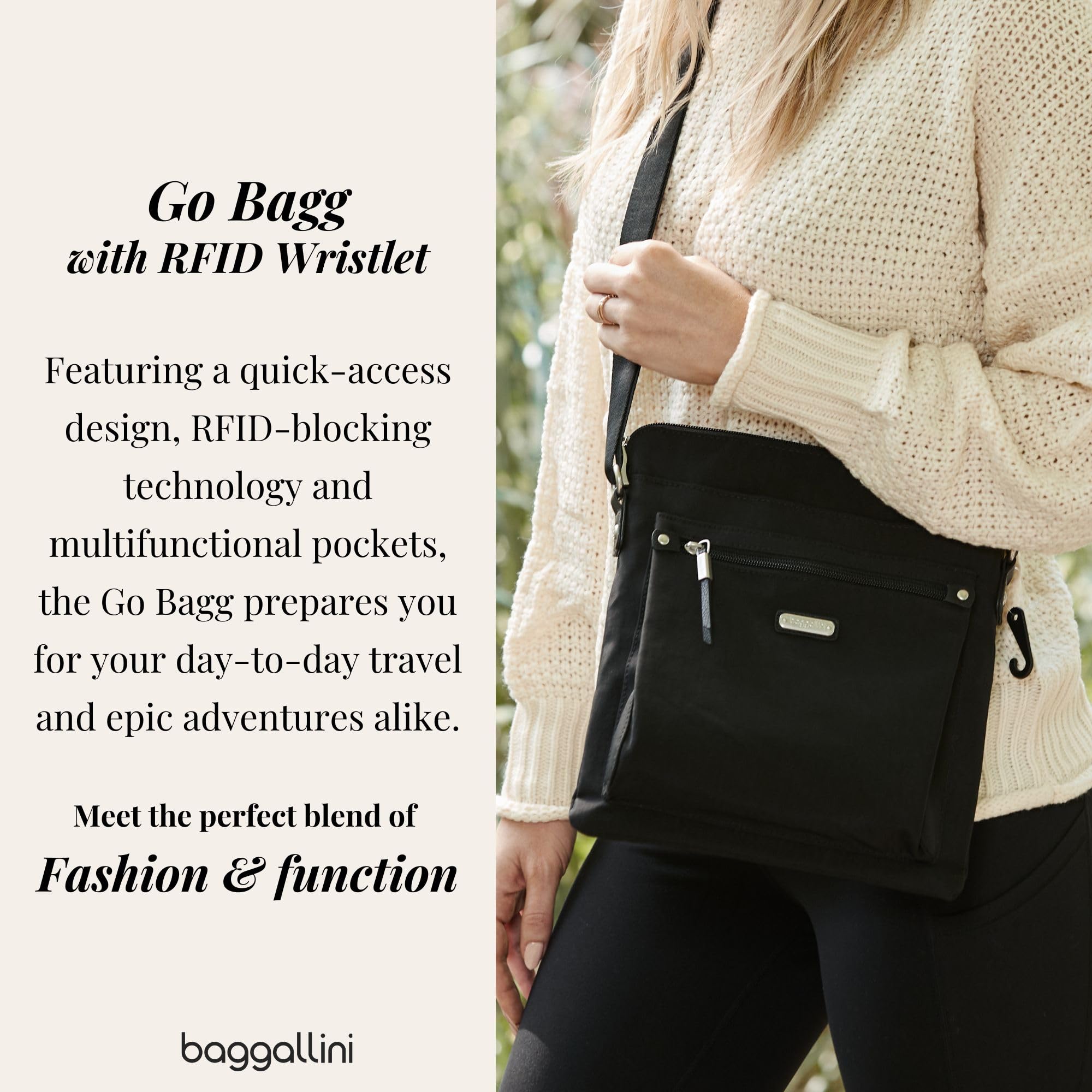 Baggallini womens Go Bagg With Rfid Phone Wristlet - Image 3