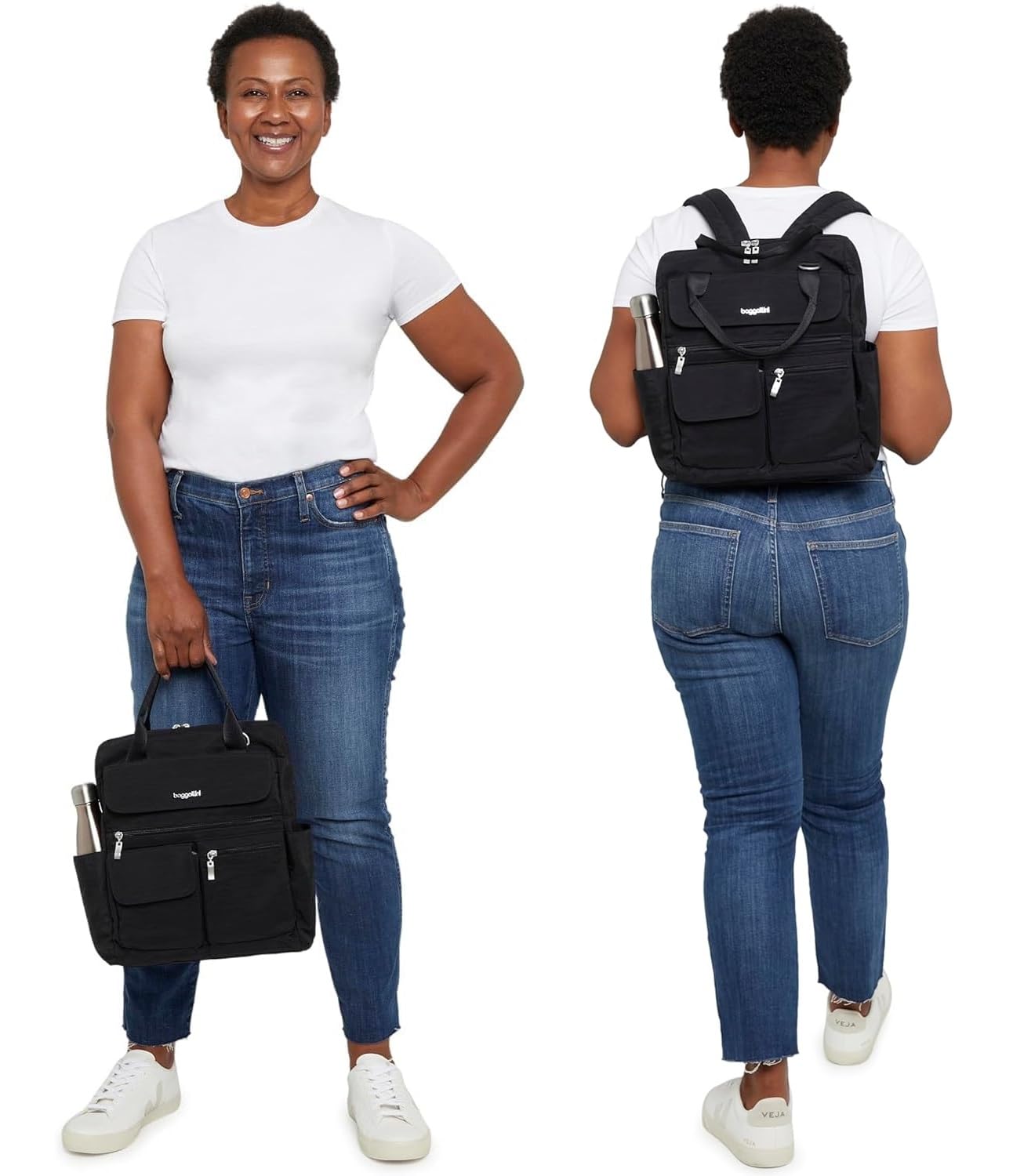 Baggallini womens Modern Everywhere Laptop Backpack, Black, One Size US - Image 6