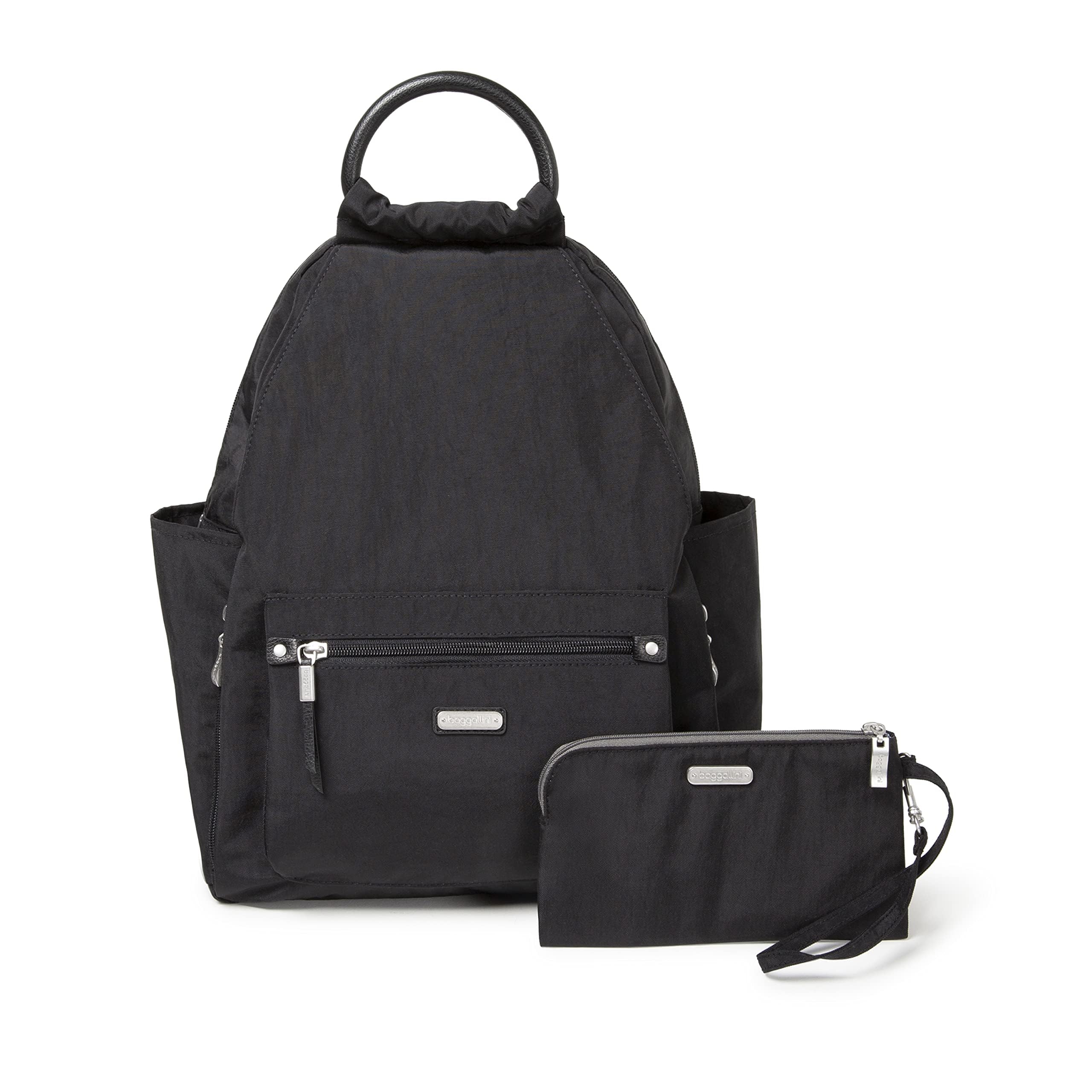 Baggallini womens New Classic "Heritage" With Rfid Phone Wristlet All Day Backpack, Black, One Size US