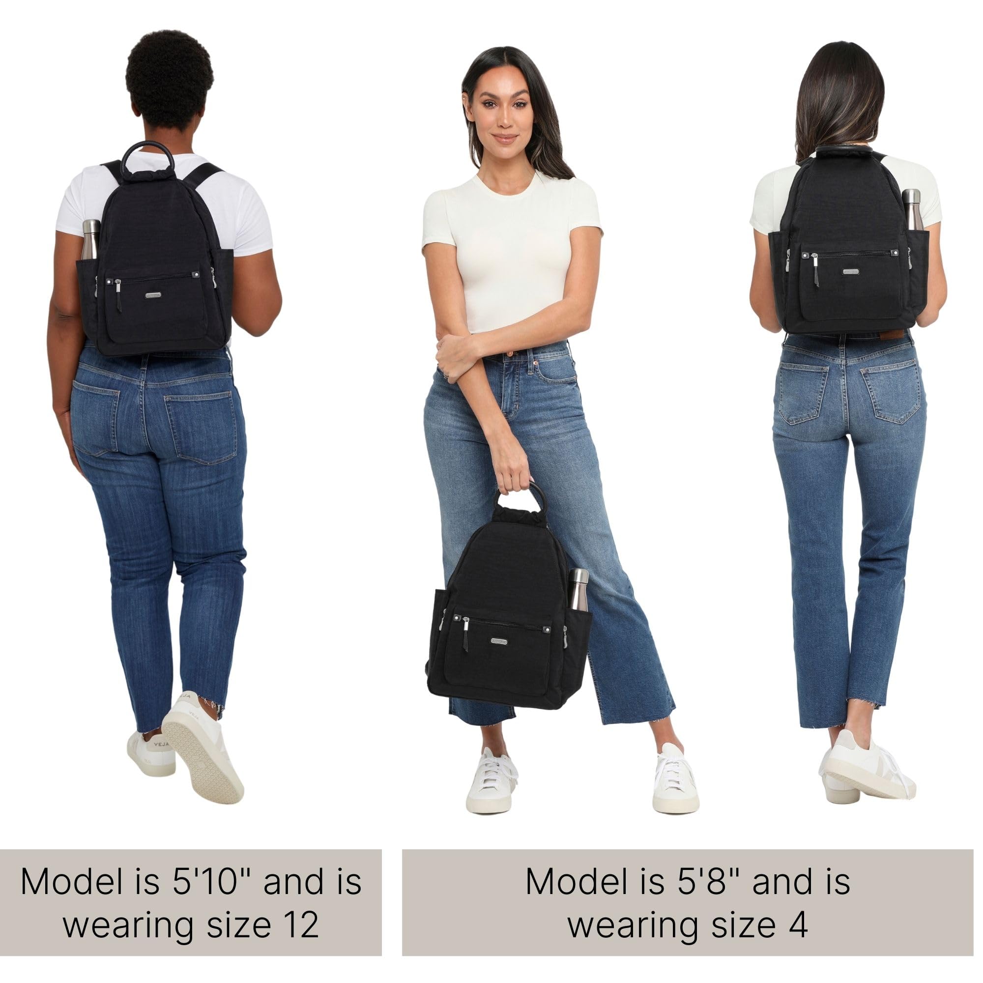 Baggallini womens New Classic "Heritage" With Rfid Phone Wristlet All Day Backpack, Black, One Size US - Image 5