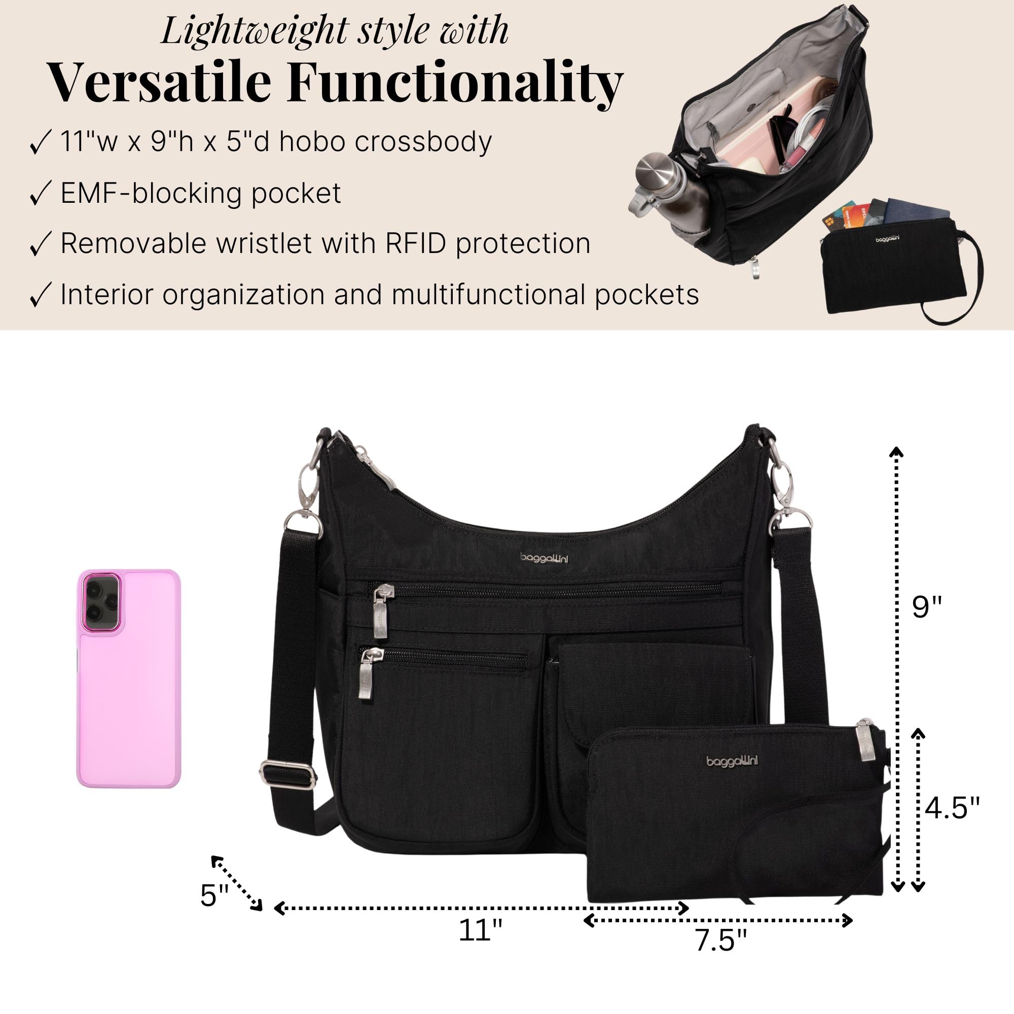 Baggallini womens NEW - Modern Everywhere Bagg EMF Blocking Pocket - Image 4