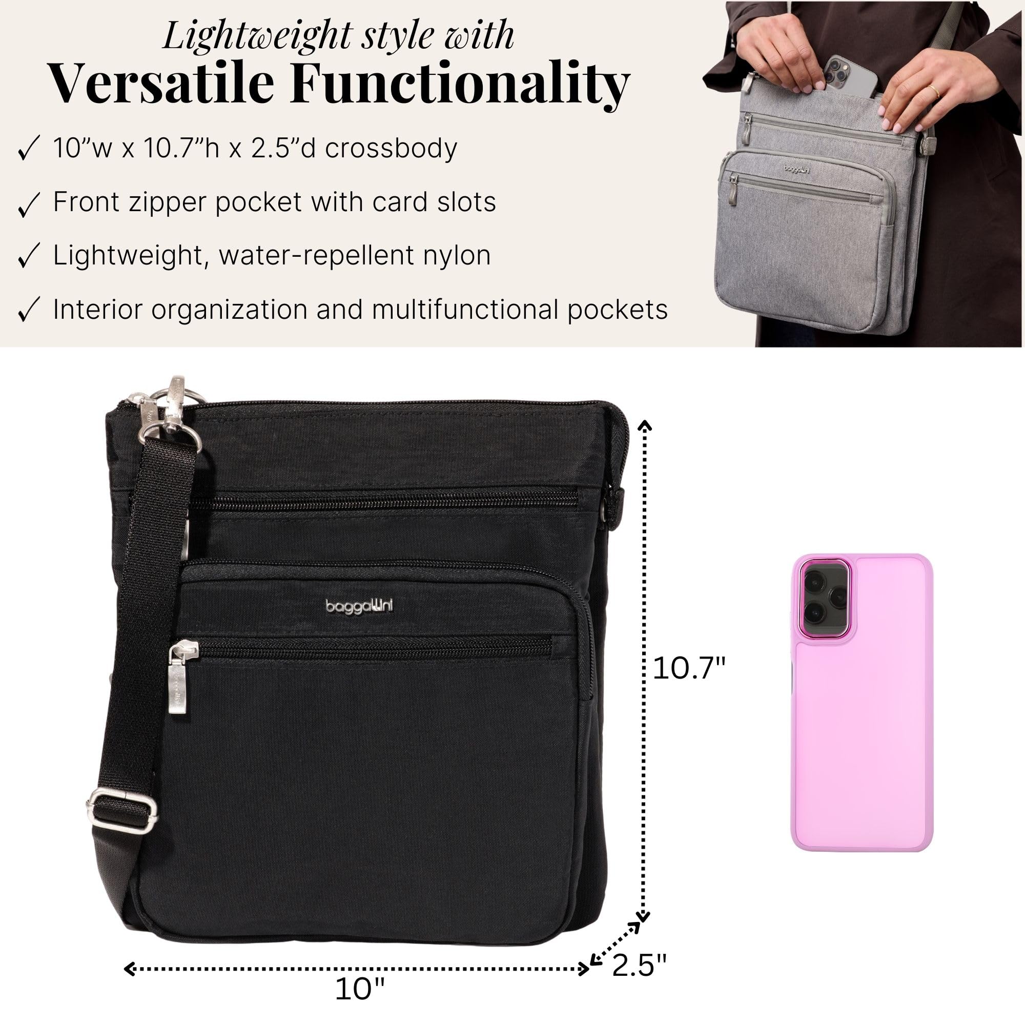 Baggallini womens Out and About Crossbody - Image 2