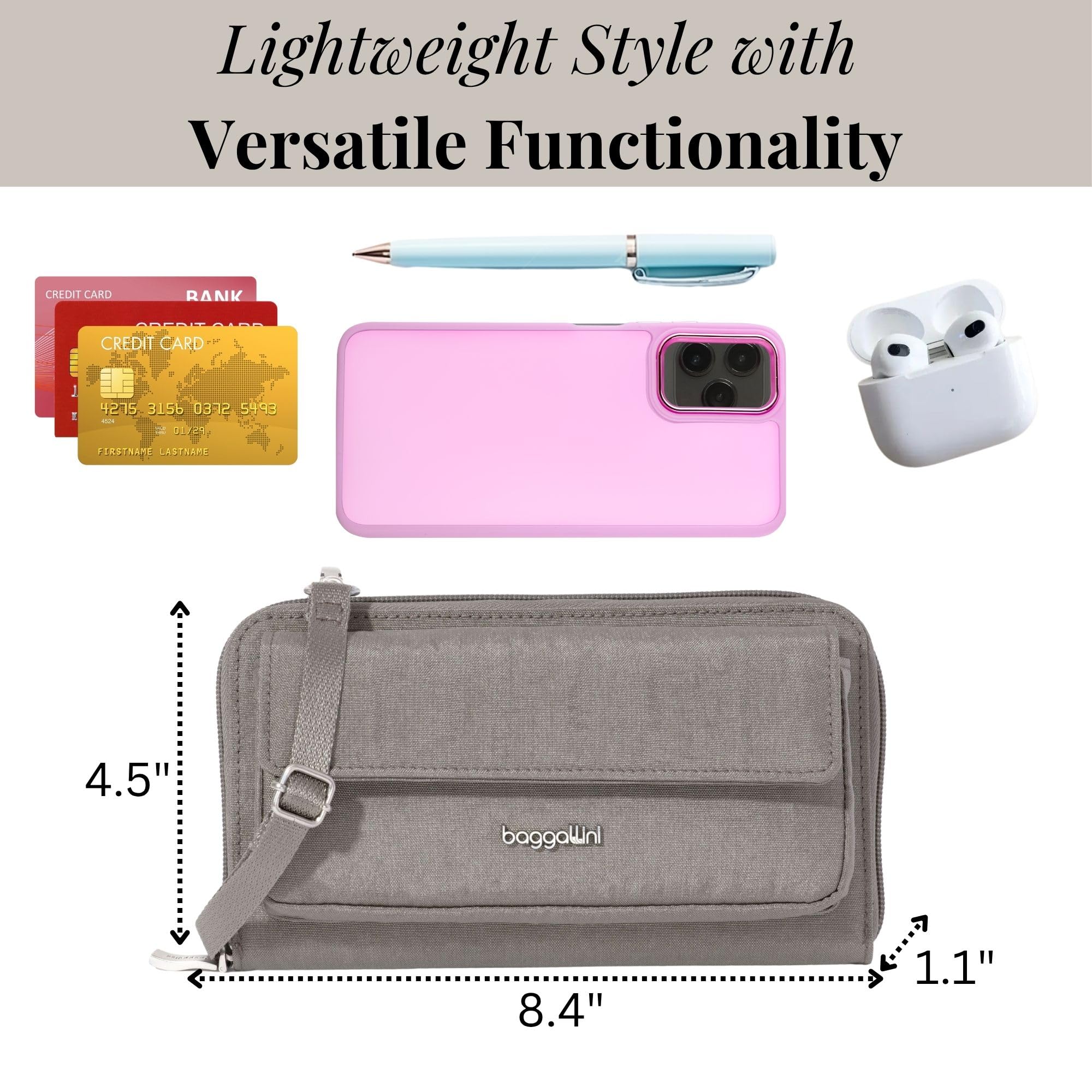 Baggallini womens Rfid Phone Wallet Crossbody - Image 3