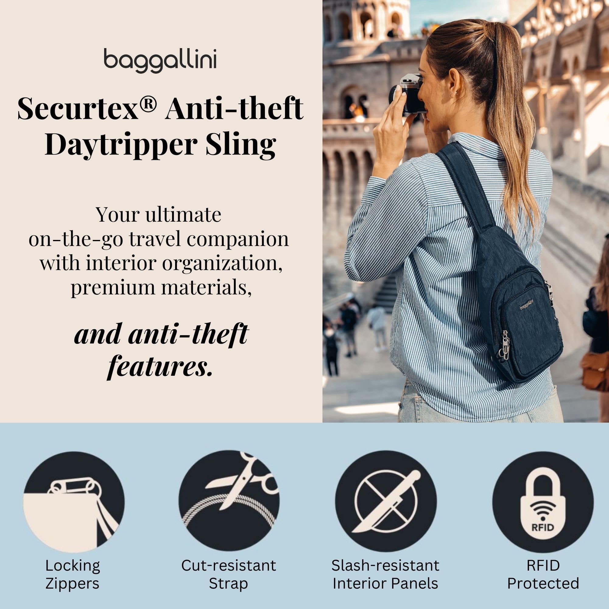 Baggallini womens Securtex Anti-theft Daytripper Sling - Image 3