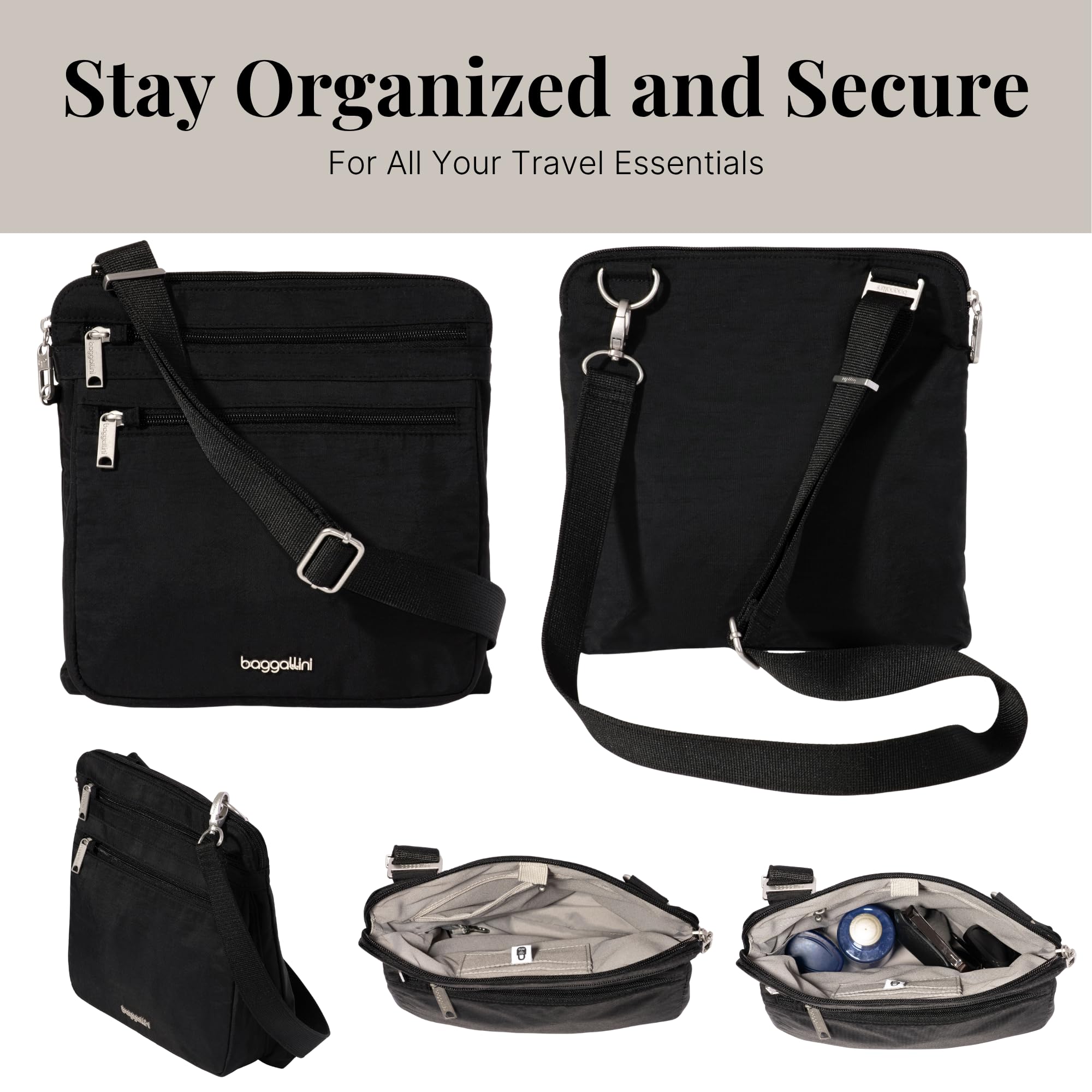 Baggallini womens Securtex Anti-theft Large Crossbody - Image 4