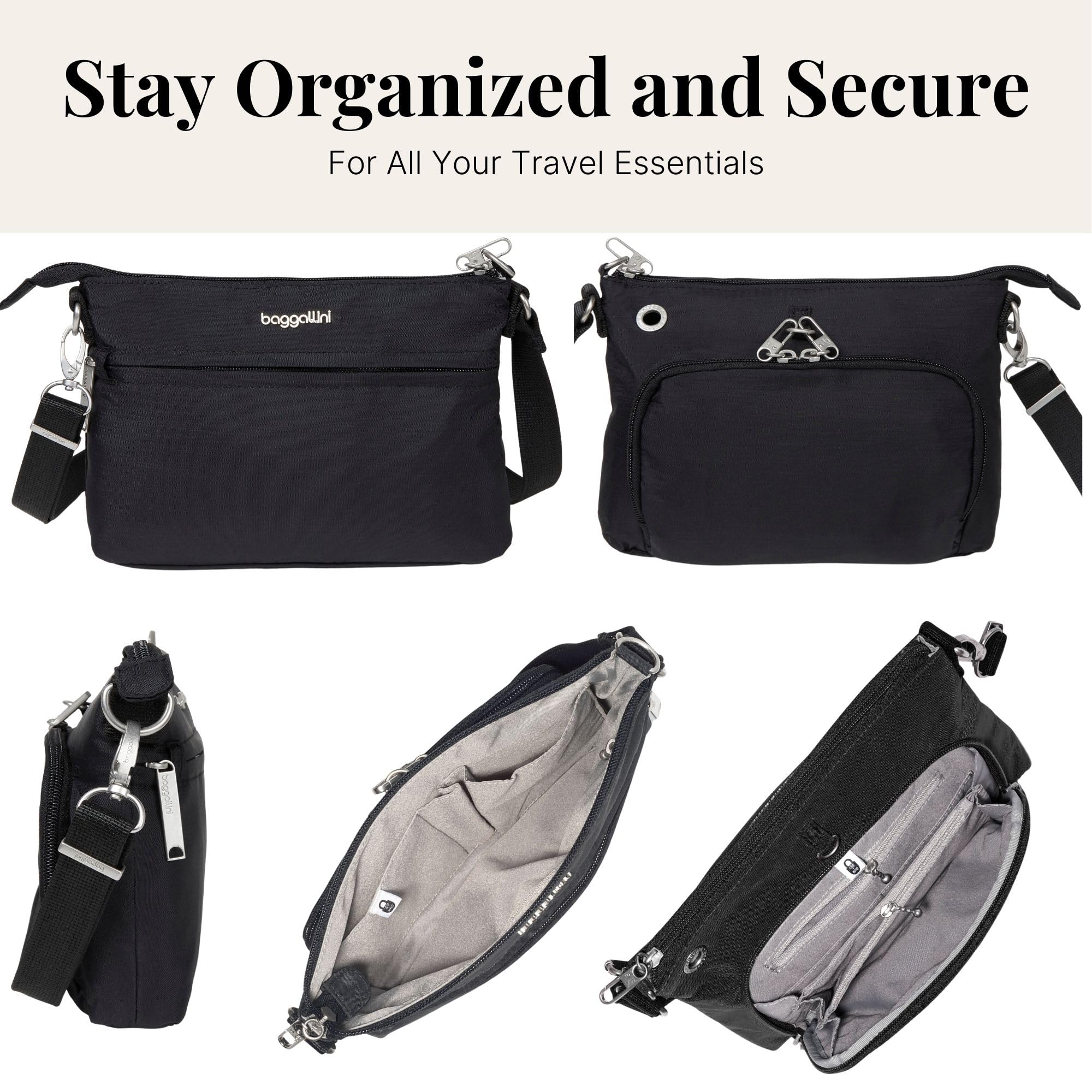 Baggallini womens Securtex Anti-theft Memento Crossbody Bag - Image 7