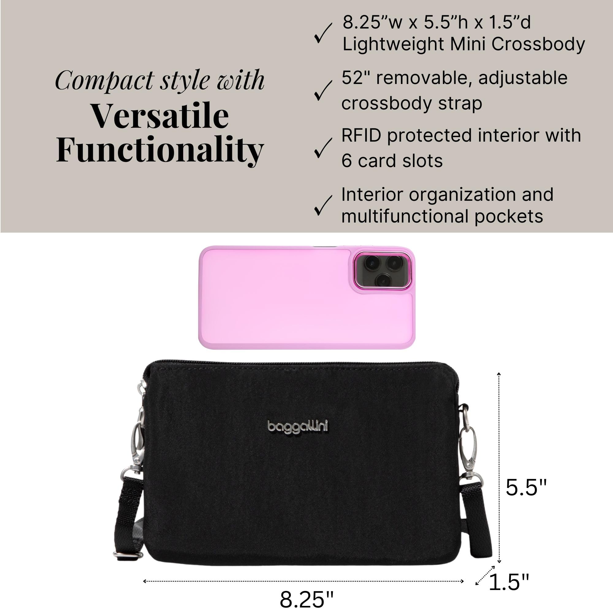 Baggallini womens The Only Mini Bag - Image 4