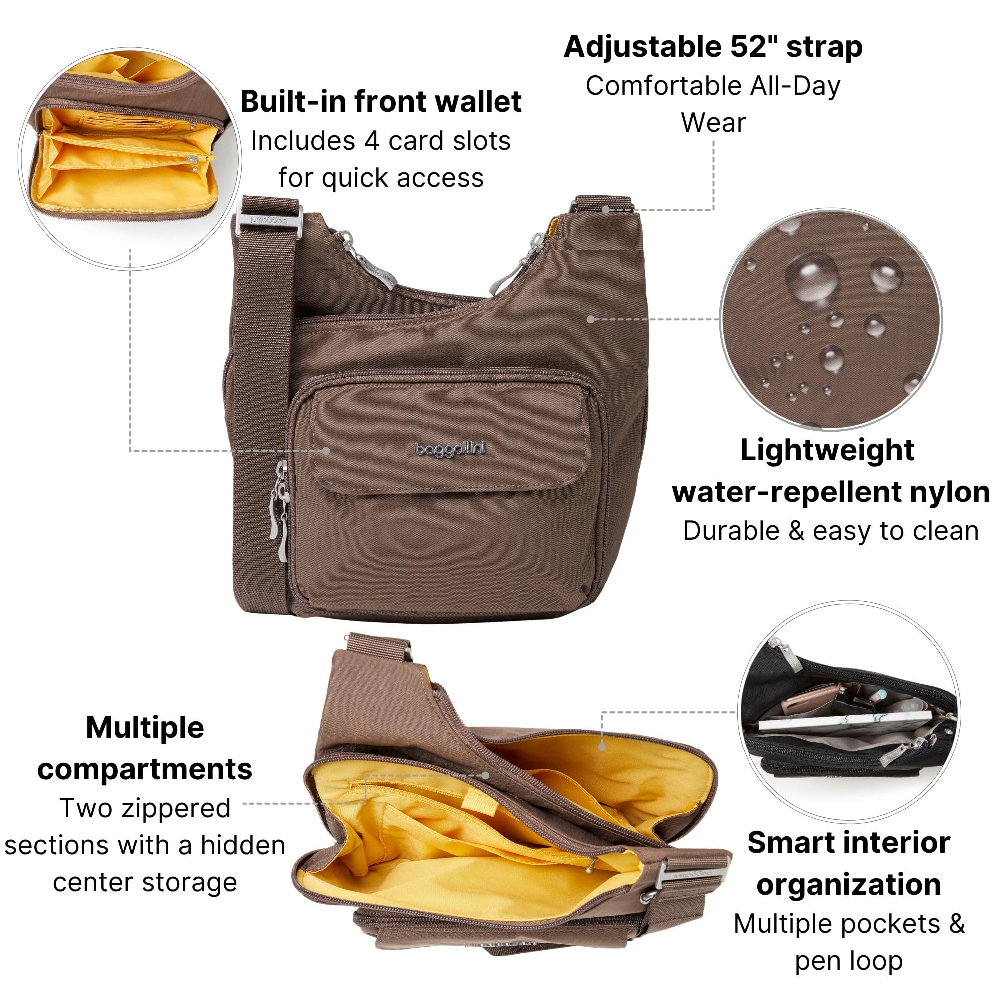 Criss Cross - Lightweight 10"x11" Womens Crossbody Nylon Travel Bag, Everyday Bag - Image 4