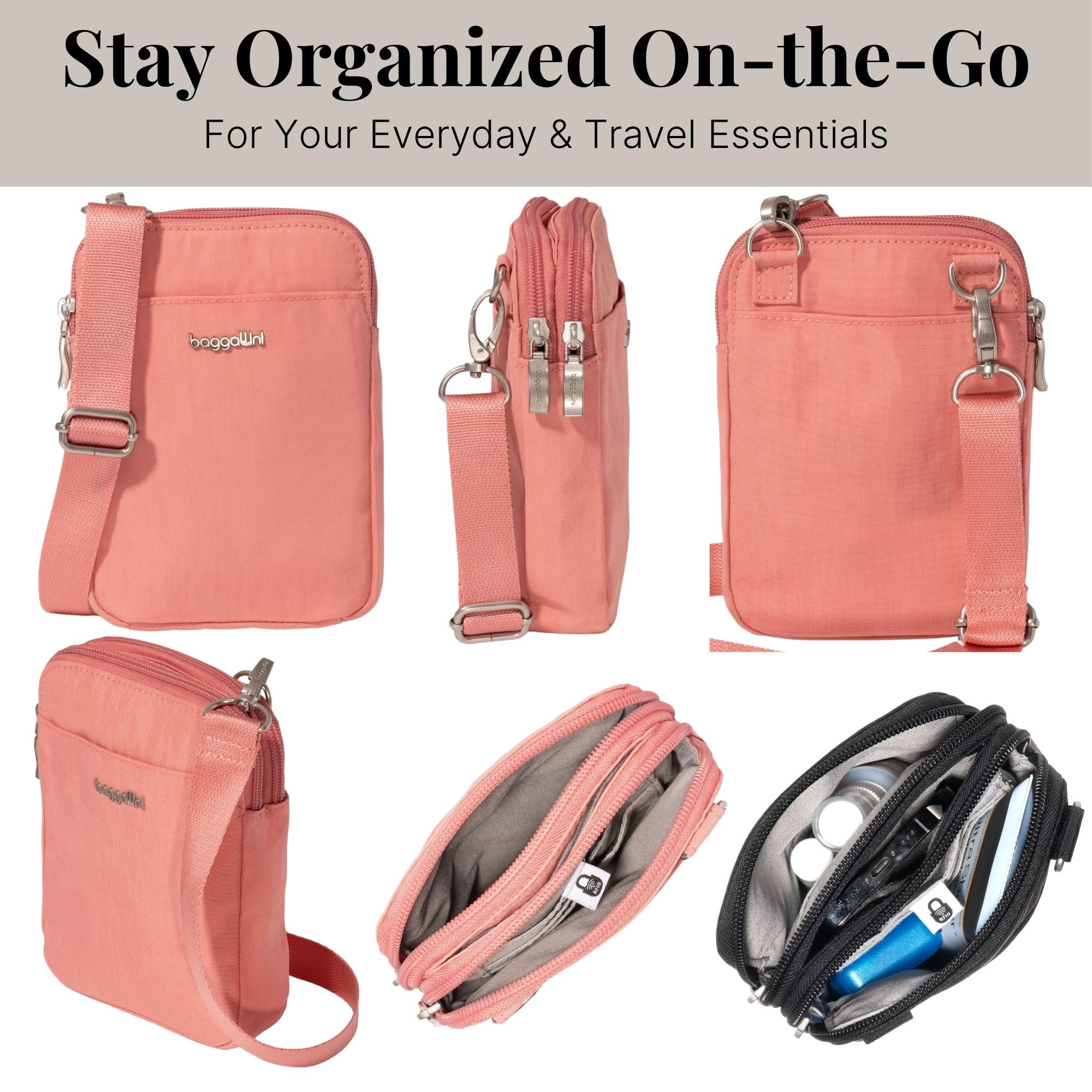 Modern Take Two RFID Crossbody - 5"x7" Lightweight Small Phone Wallet Crossbody Bag - Nylon Travel Purse - Image 5