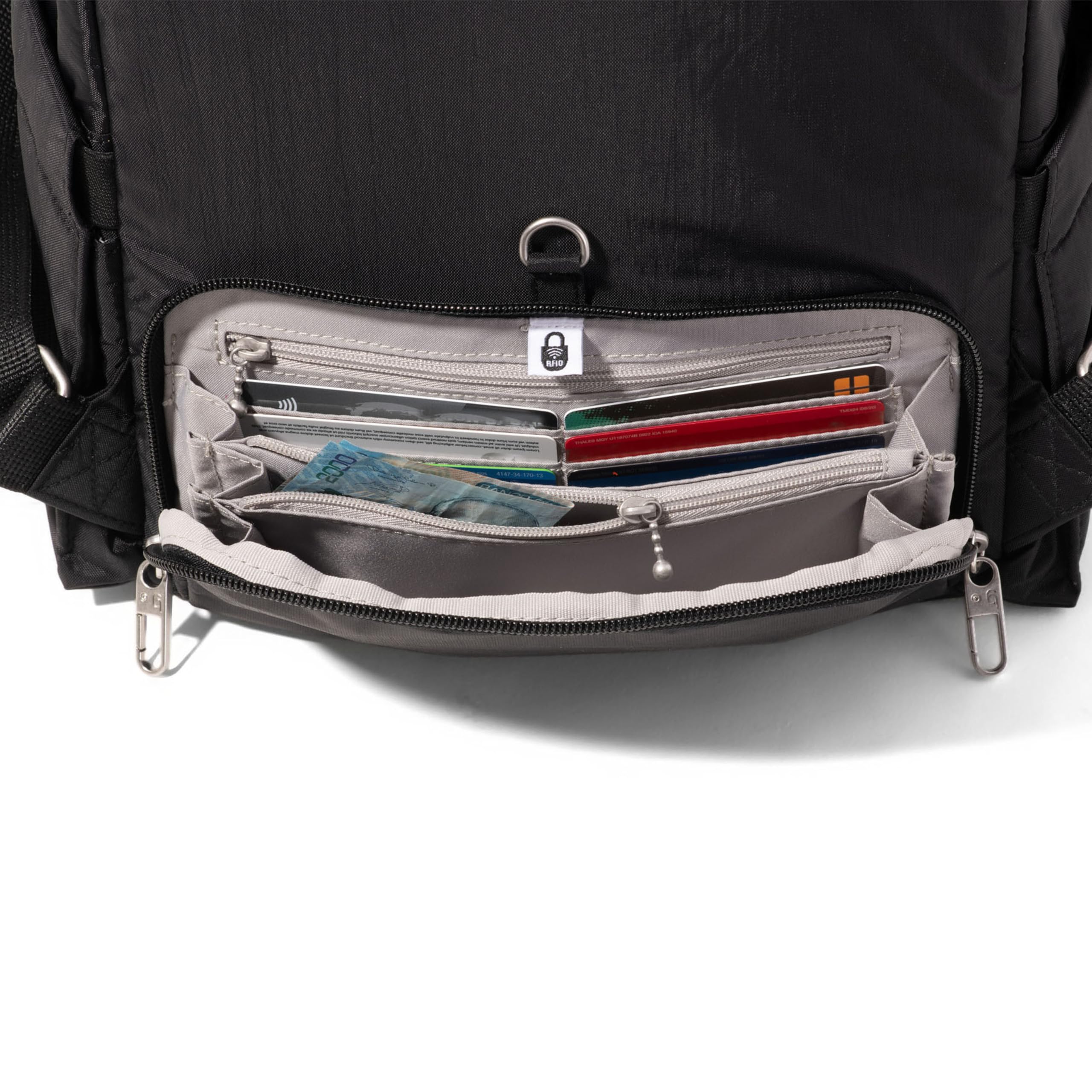 Securtex Anti-Theft Getaway Backpack - 9.4"x13"x5" Travel Safe Bag w/Locking Zippers, Slash-Resistant, RFID - Image 12