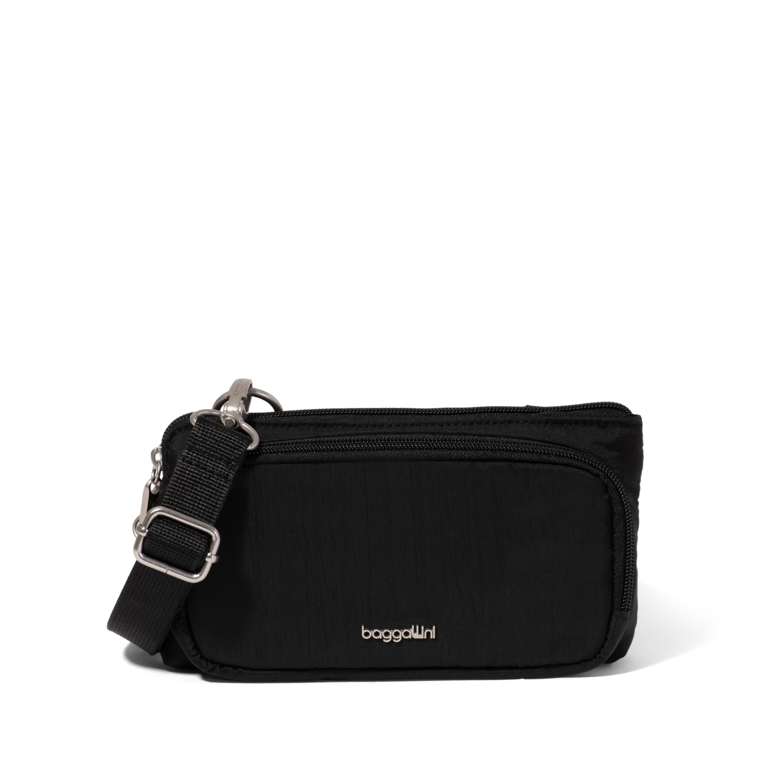 Securtex Anti-Theft Mini Wallet Crossbody - Lightweight 8.4"x4.5" Travel Safe Bag w/Locking Zippers, Slash-Resistant, RFID