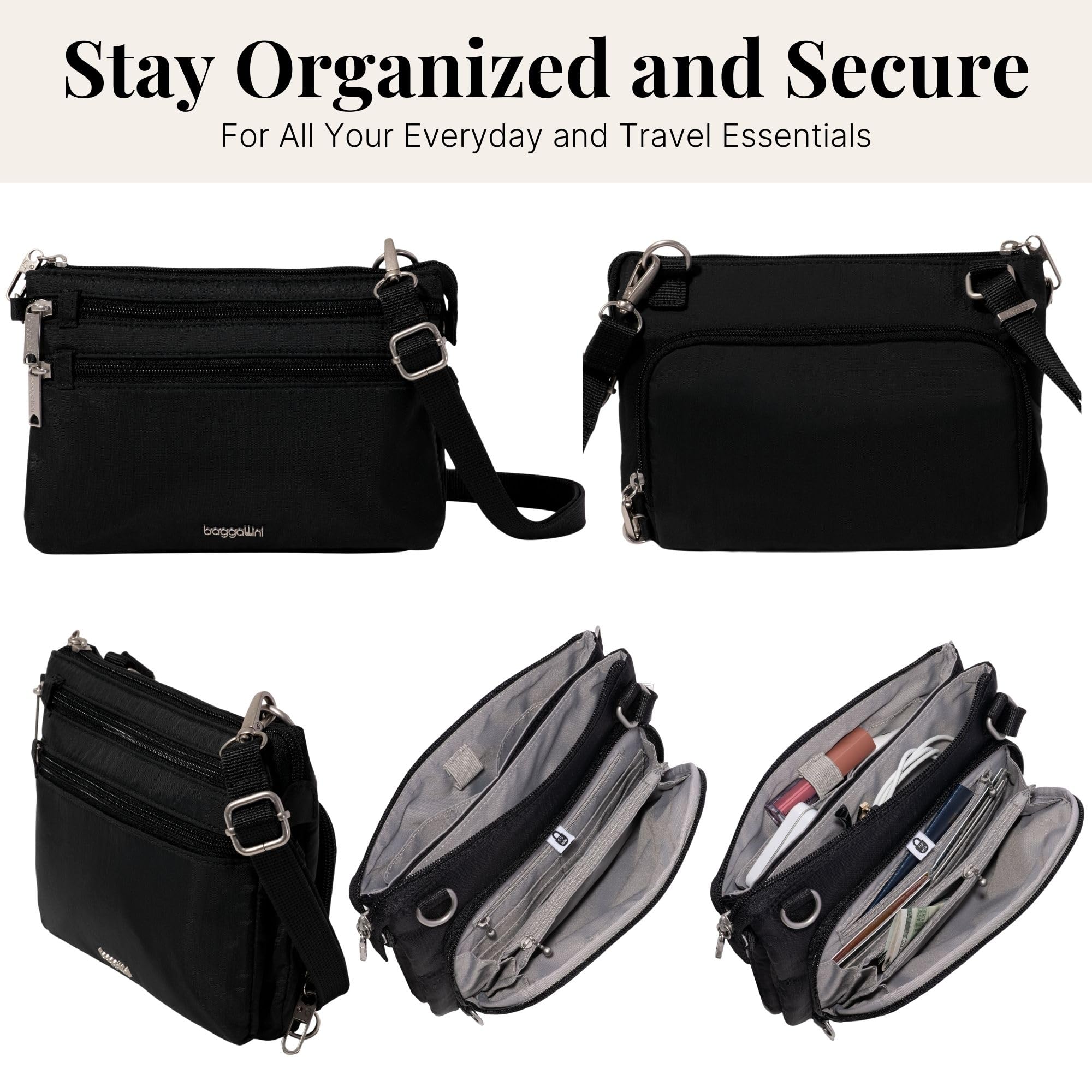 Securtex Anti-Theft Stash Crossbody - 9.25"x 6.25" Travel Safe Bag w/Locking Zippers - Image 5