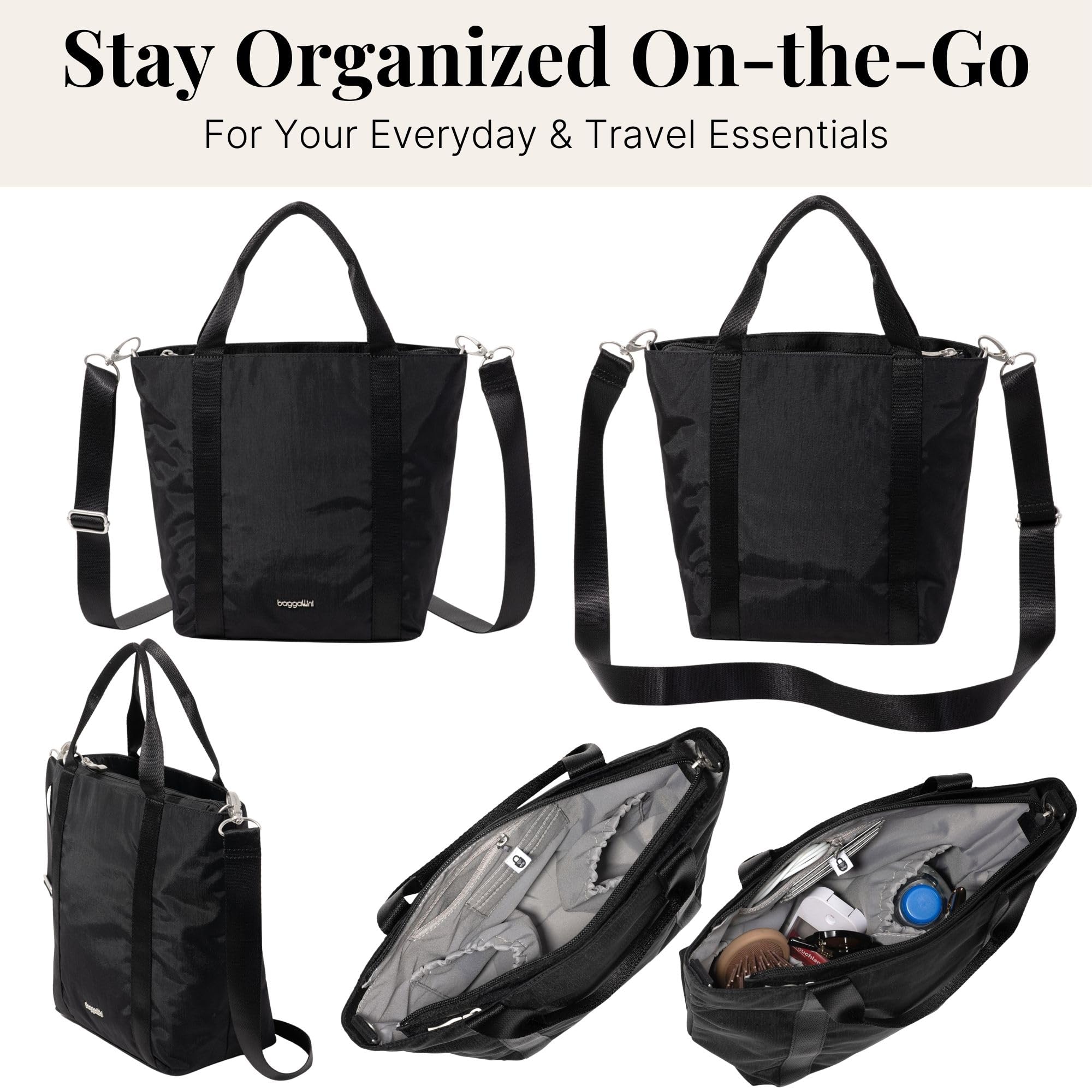 Via Crossbody Tote - Lightweight 12"x10.25"x5" Travel Crossbody Purse with RFID Card Slots and Adjustable Strap - Image 5